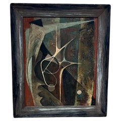 1960 Espressionismo astratto Pittura ad olio firmata Worthington