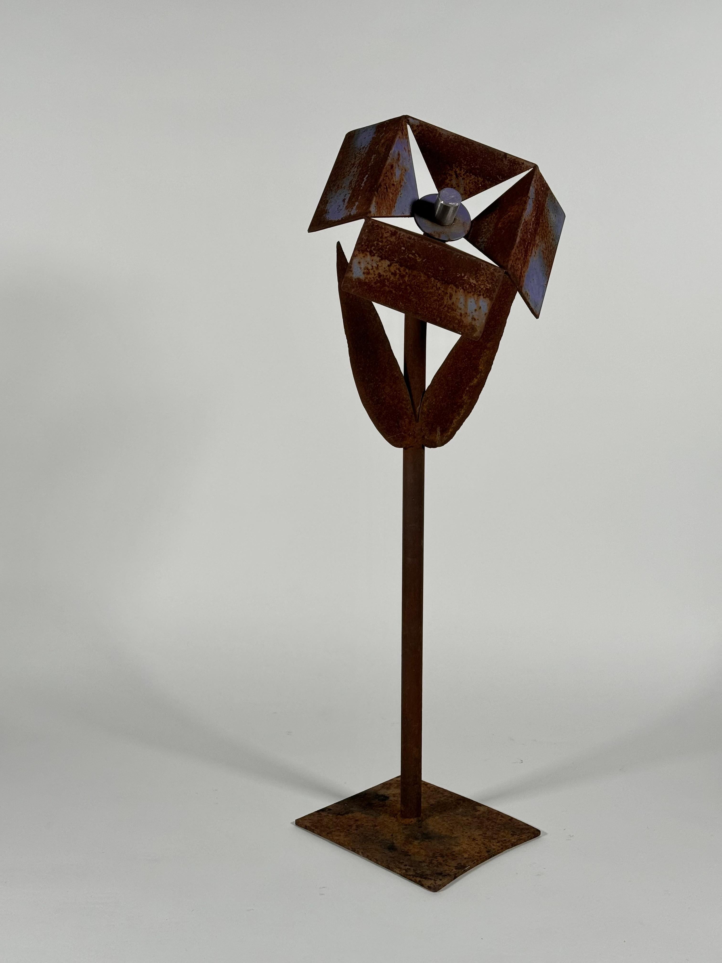 1960s Abstract Iron Flower Sculpture  In Good Condition For Sale In Oakland, CA