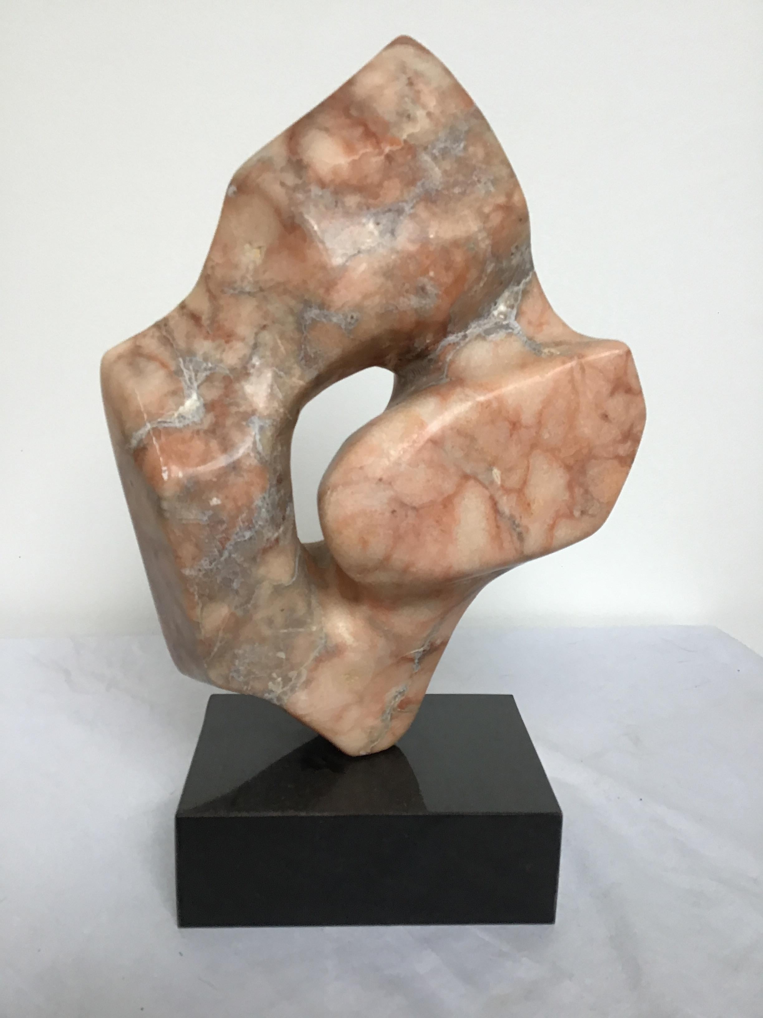 1960s marble abstract sculpture on base.
