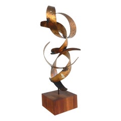 1960s Abstract Metal Art Sculpture by Bijan