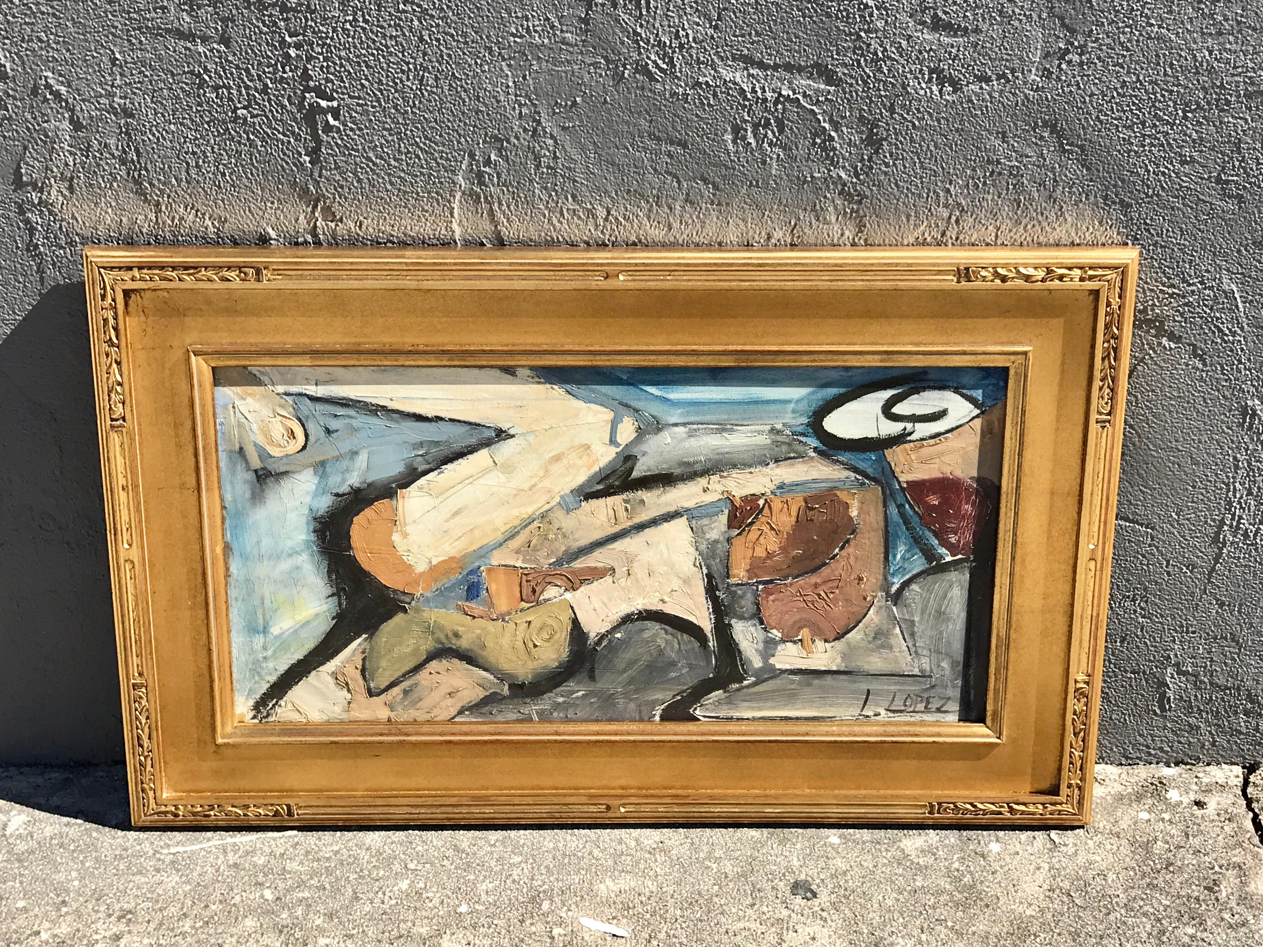 1960s abstract nude by, Lucia Lopez
Oil on canvas 15