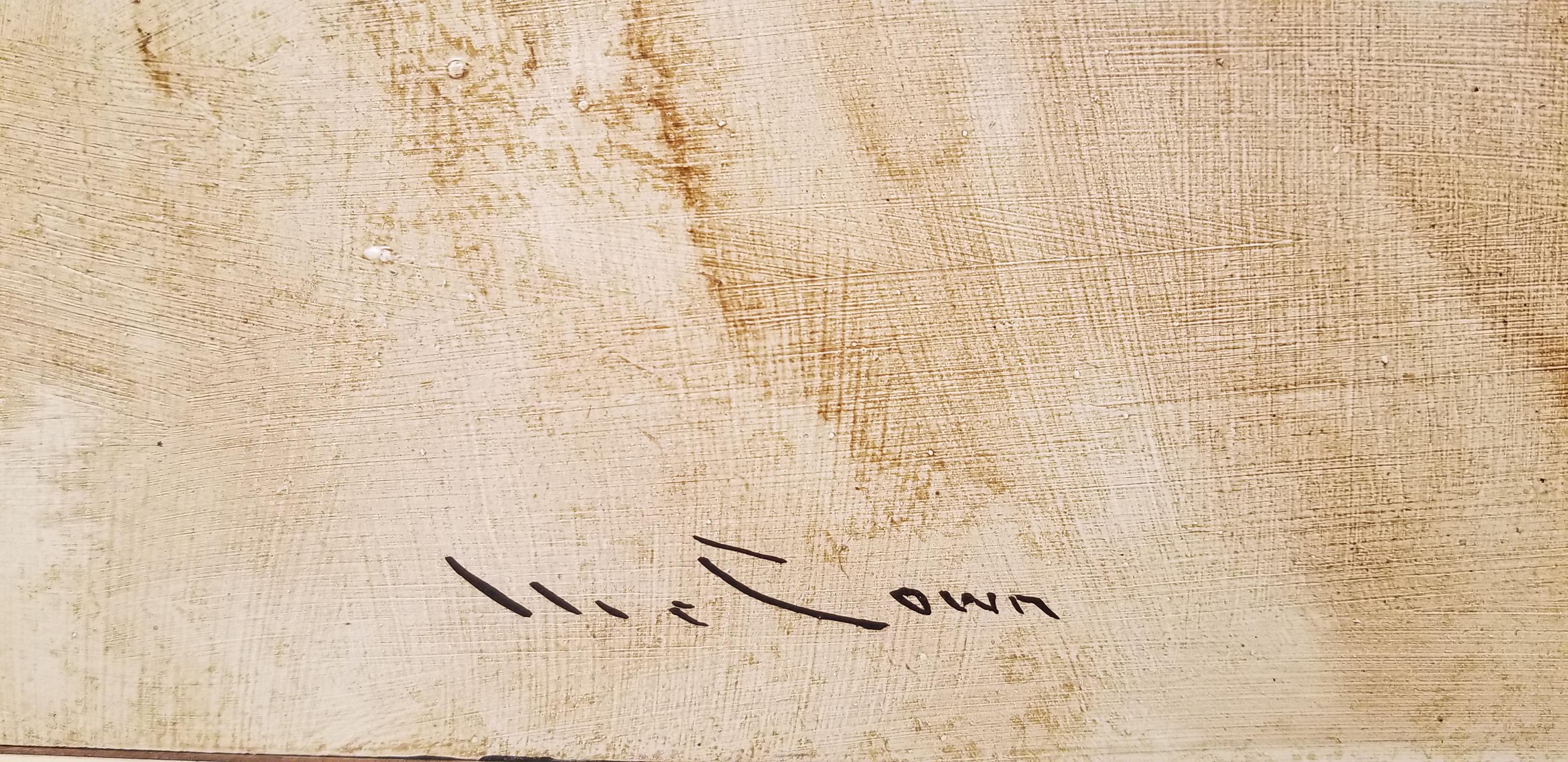 20th Century 1960s Abstract Oil and Encaustic Painting on Board by TX Modernist Walter McCown