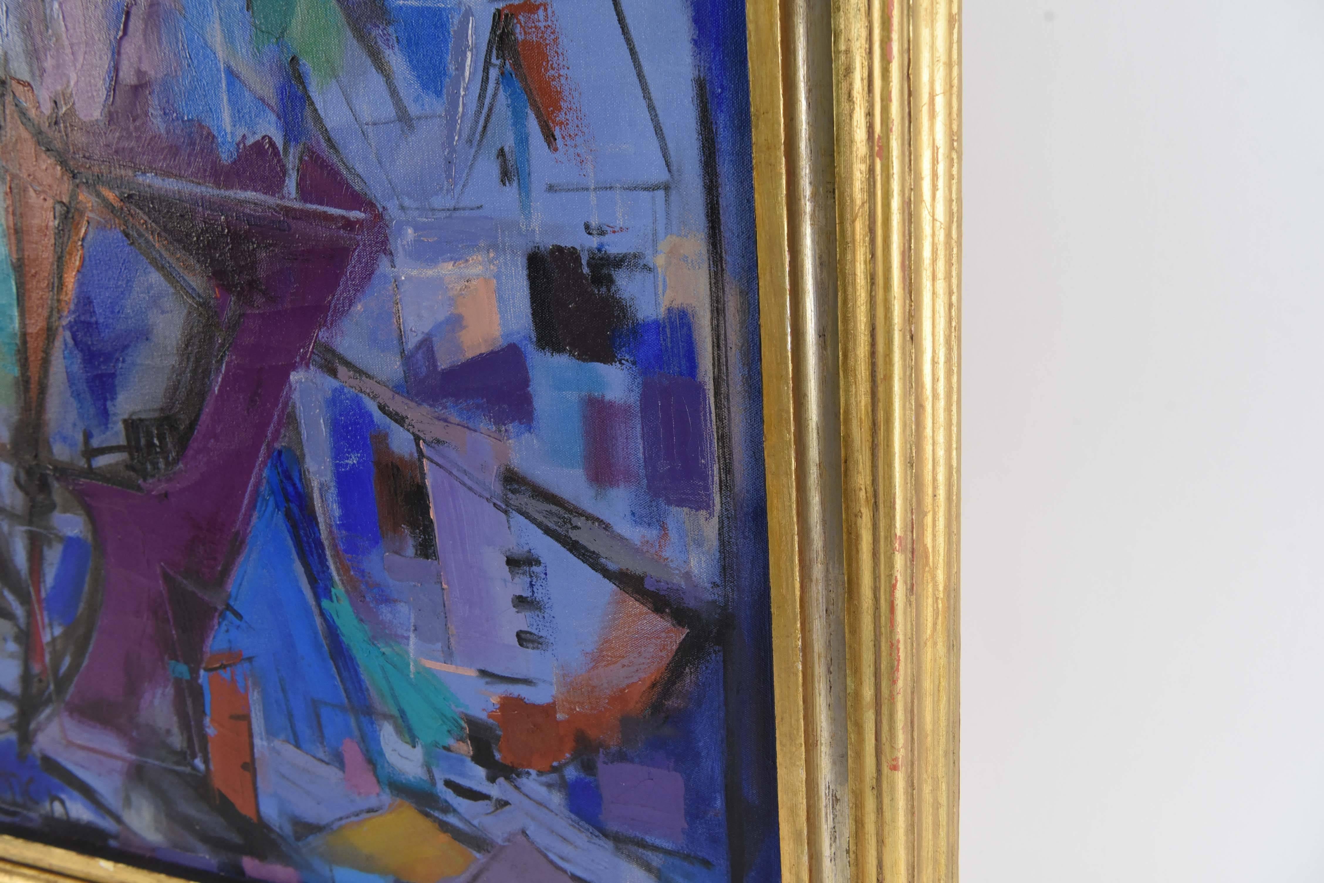1960s Abstract Oil on Canvas Painting at 1stDibs