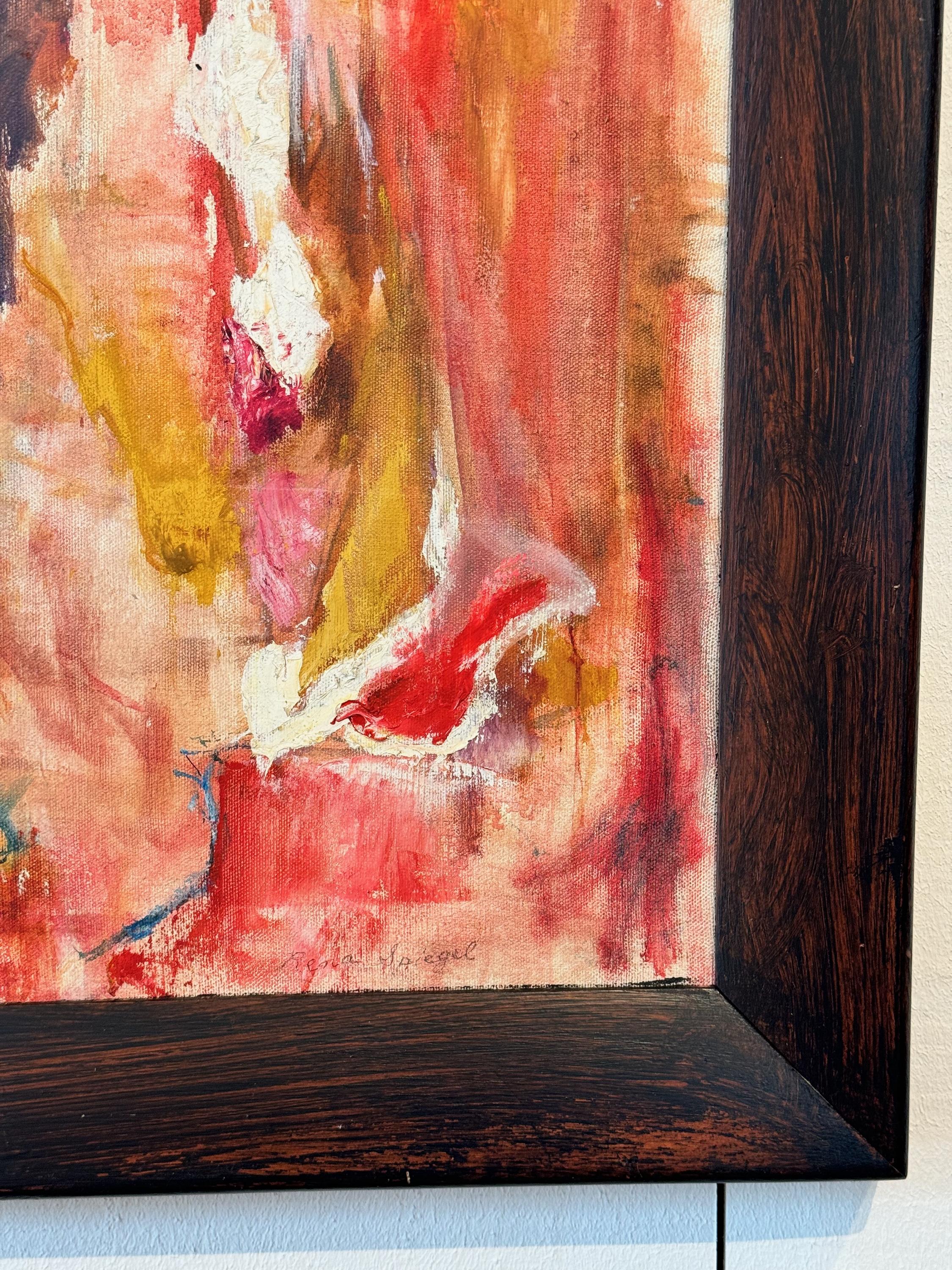 1960s Abstract Painting by Rena Spiegel, Framed In Good Condition For Sale In Charlottesville, VA