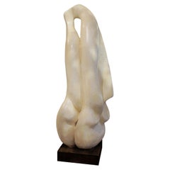 1960s Abstract Plaster Sculpture of Embracing Lovers - French 