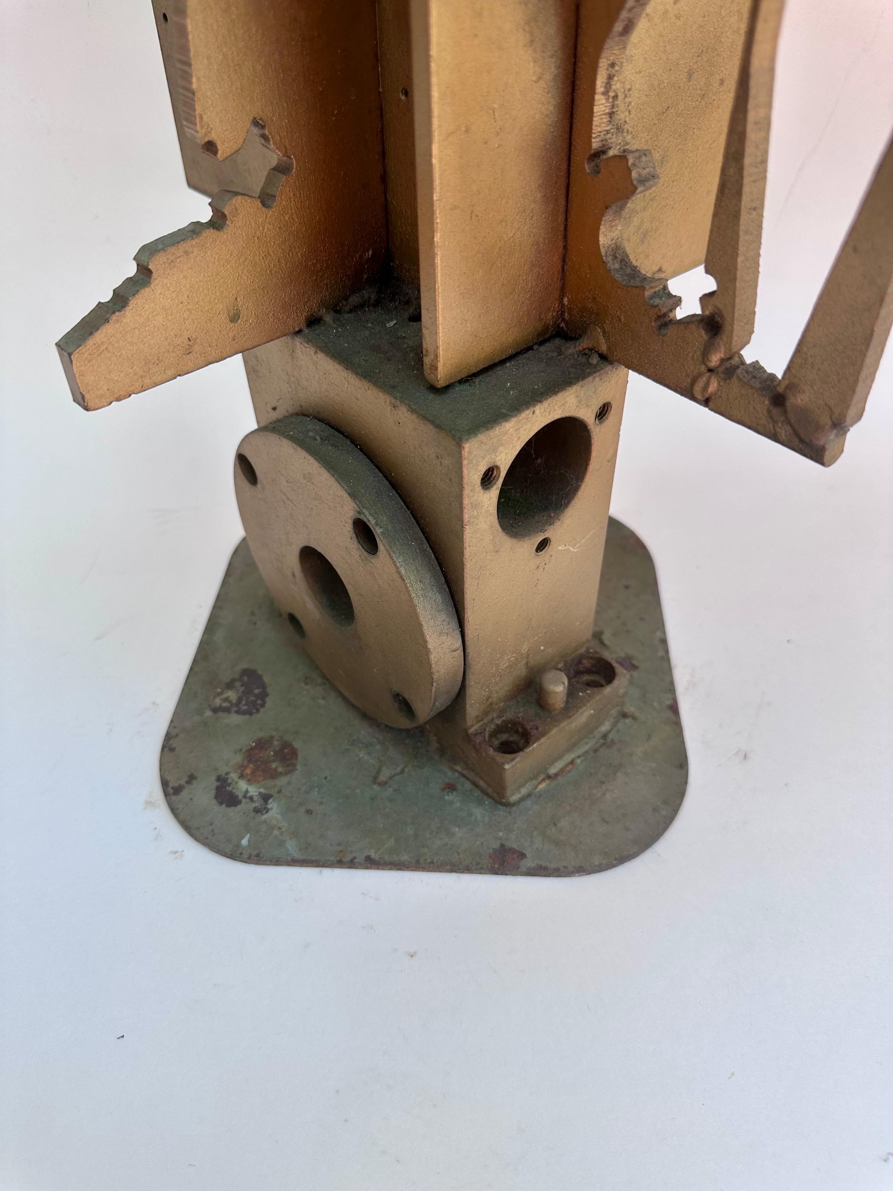 American 1960s Abstract Sculpture MCM Steel Brutalist Geometric Cubist Matthew Strumor For Sale
