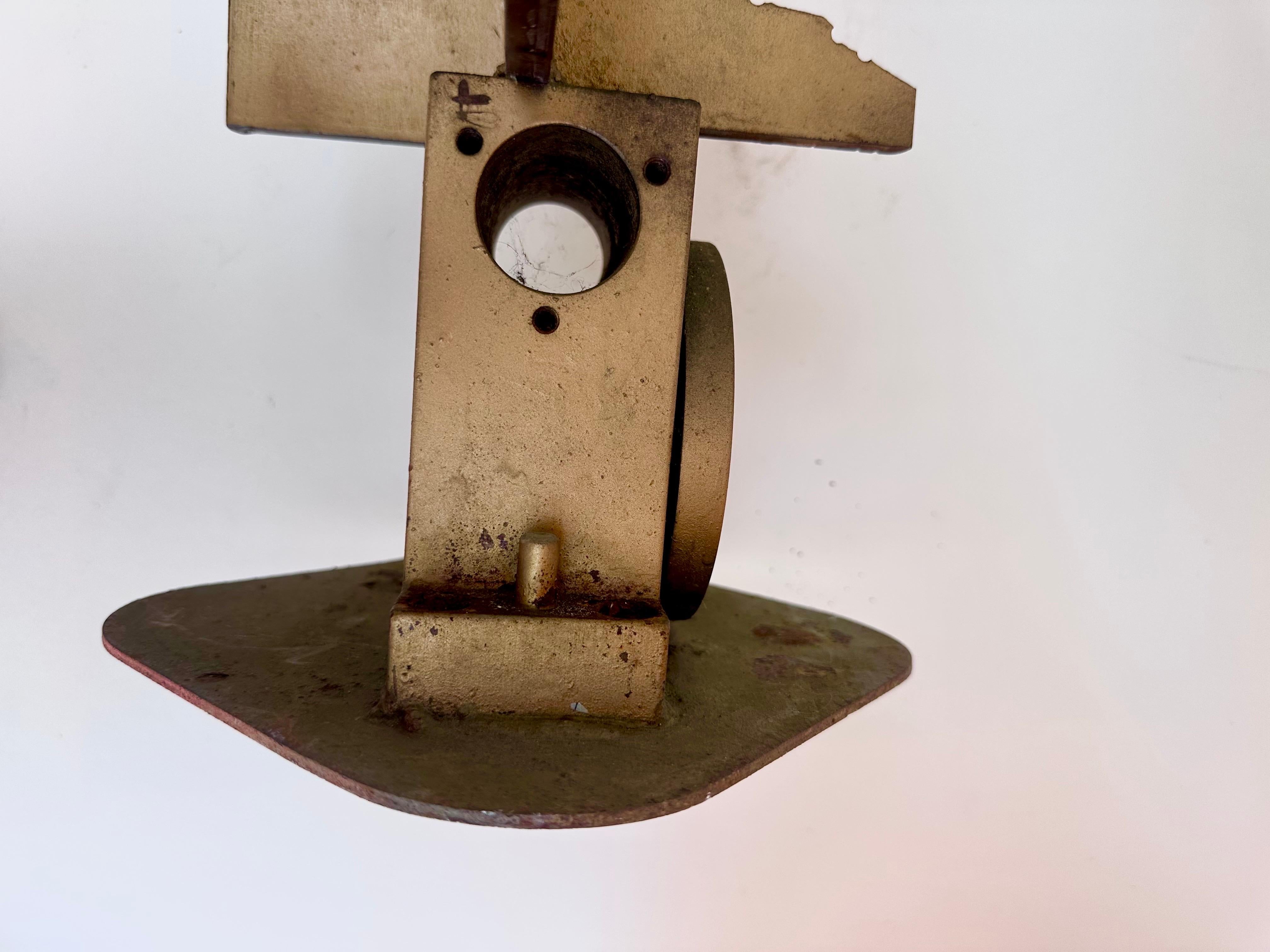 20th Century 1960s Abstract Sculpture MCM Steel Brutalist Geometric Cubist Matthew Strumor For Sale