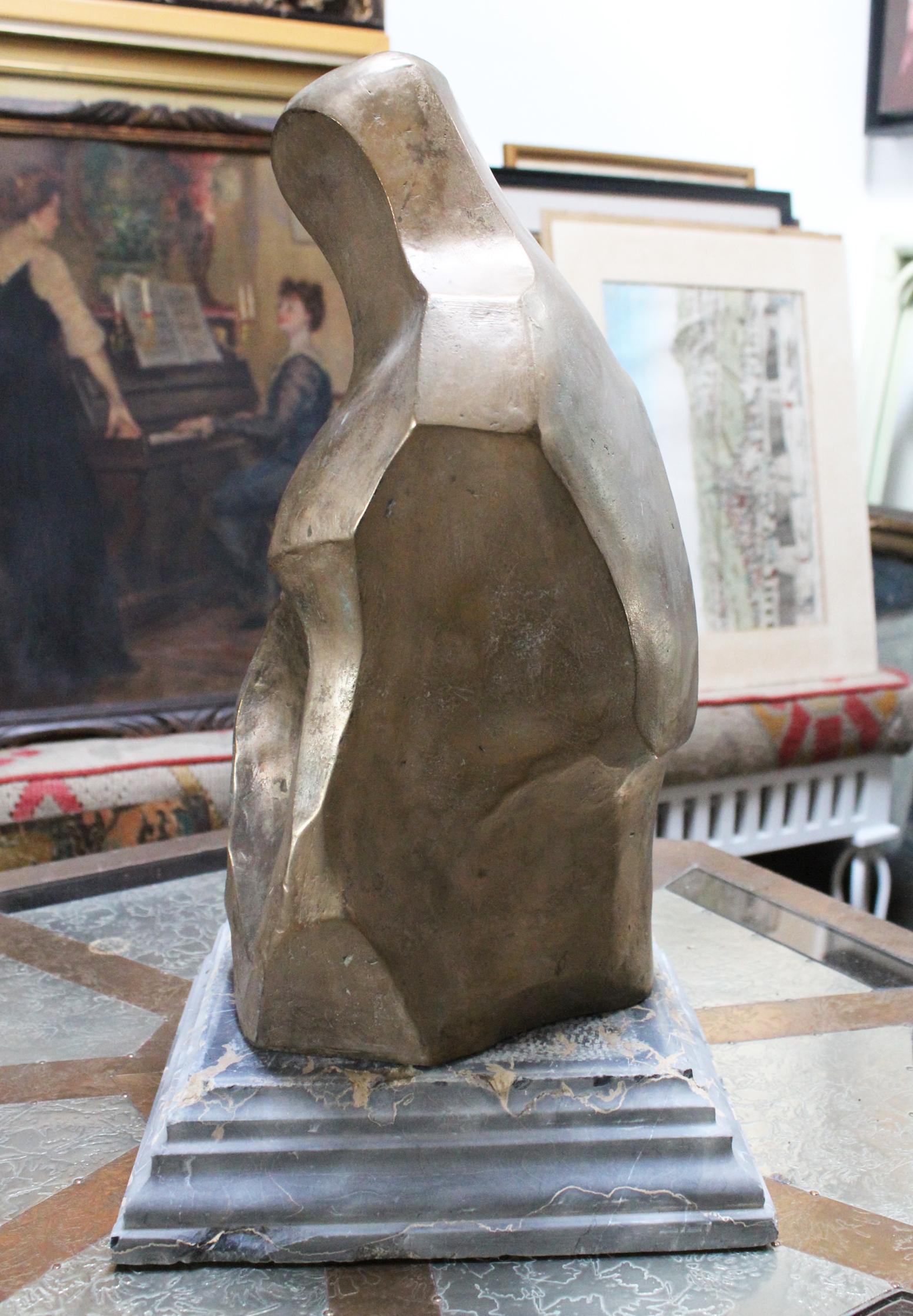 Spanish 1960s Abstract Solid Bronze Sculpture by Ana María Nieves