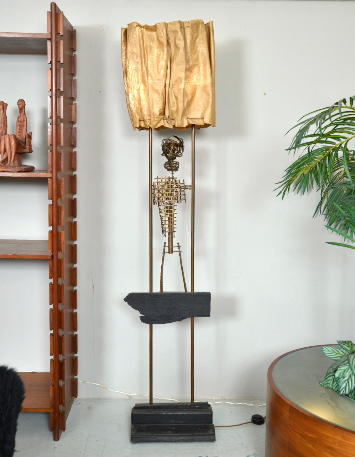 British 1960s Abstract Standard Lamp Sculpture by David Graves Figurative Handcrafted For Sale