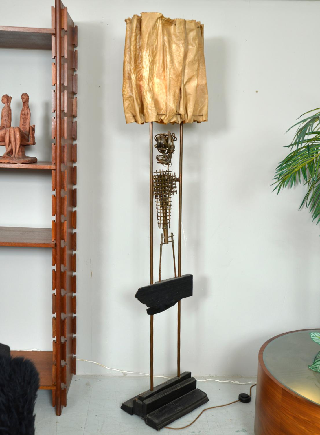 Ebonized 1960s Abstract Standard Lamp Sculpture by David Graves Figurative Handcrafted For Sale