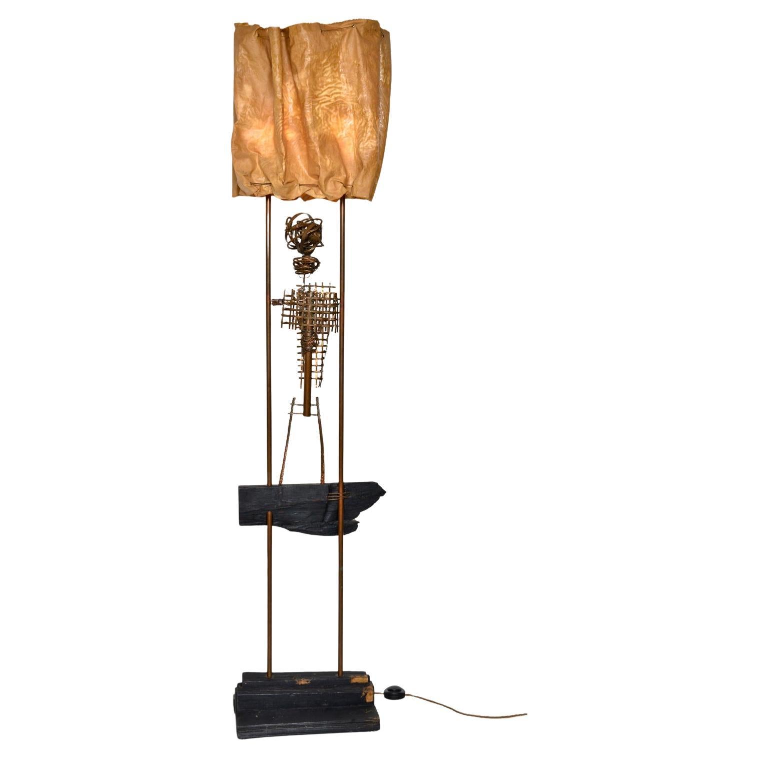 1960s Abstract Standard Lamp Sculpture by David Graves Figurative Handcrafted For Sale