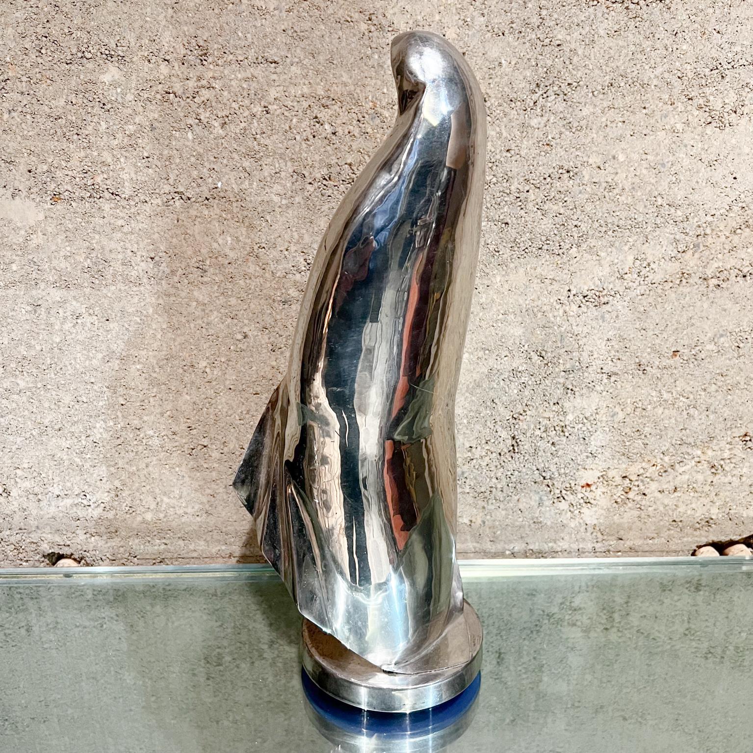 Mexican 1960s Abstract Virgin Mary Sculpture Silverplate and Copper Los Castillo Taxco