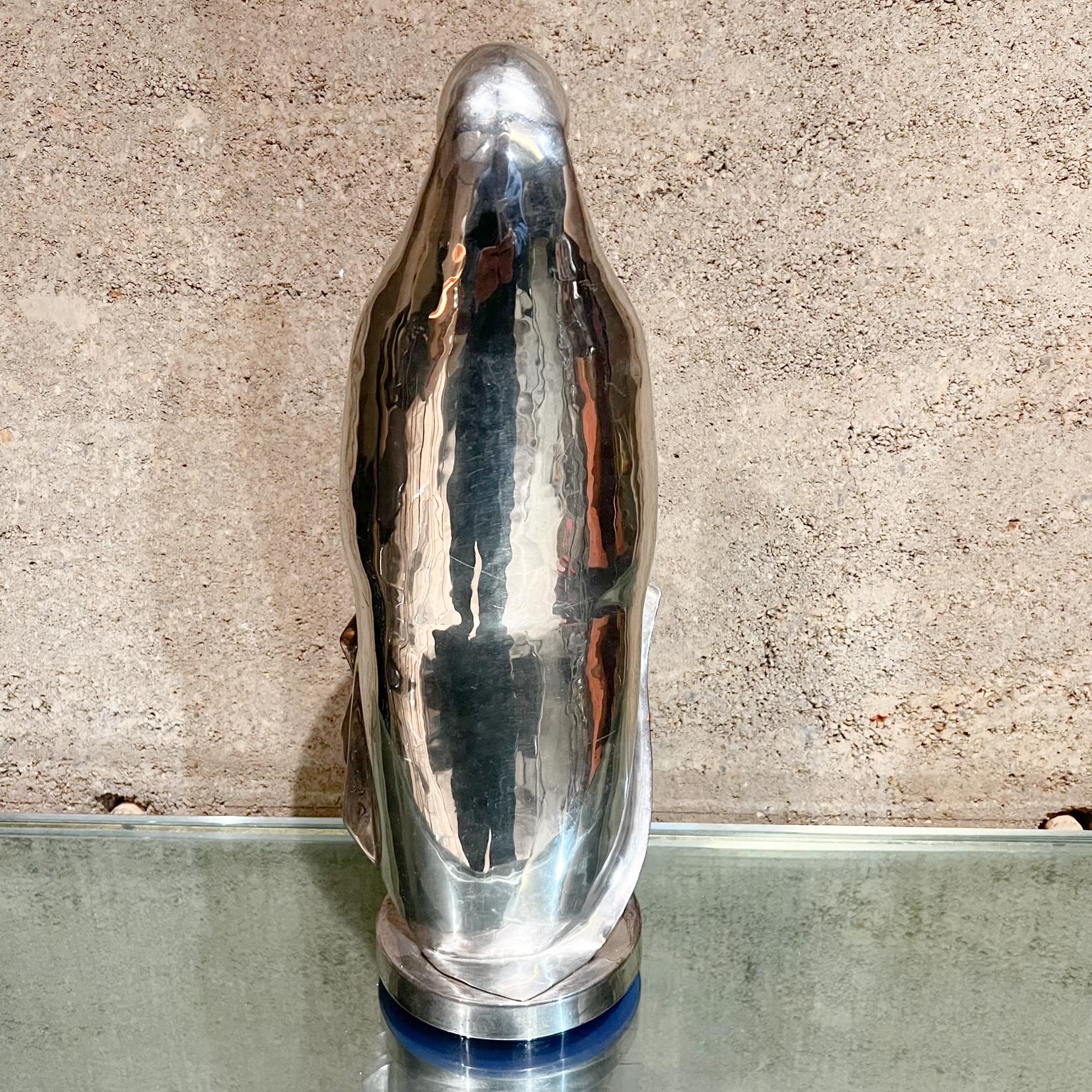 1960s Abstract Virgin Mary Sculpture Silverplate and Copper Los Castillo Taxco In Good Condition In Chula Vista, CA