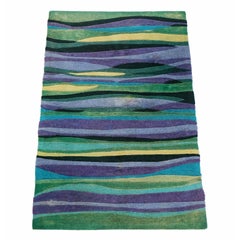 1960s Abstract Wave Rug by V'Soske Wall Art Decoration