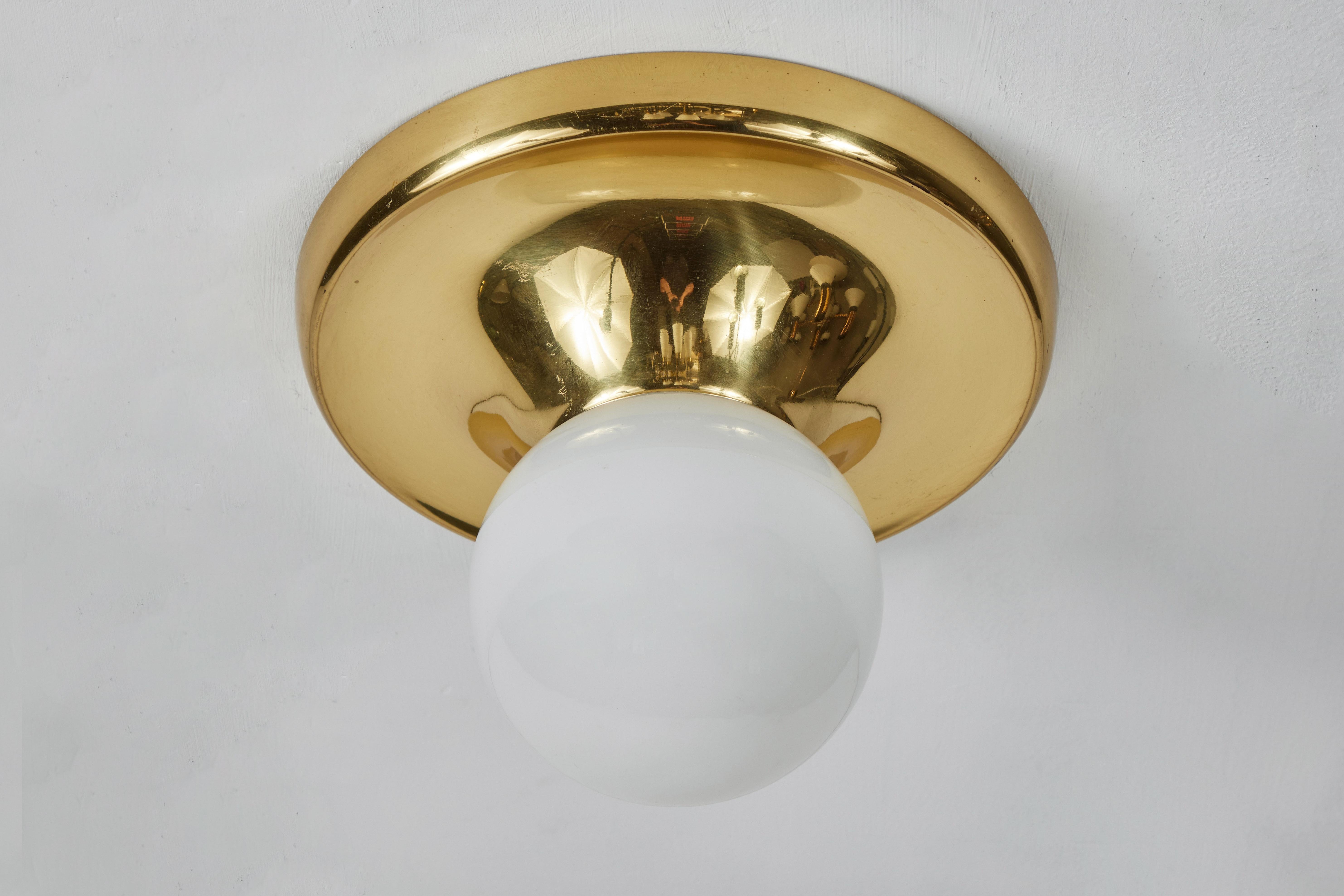 Brass 1960s Achille Castiglioni 'Light Ball' Wall or Ceiling Lamp for Flos