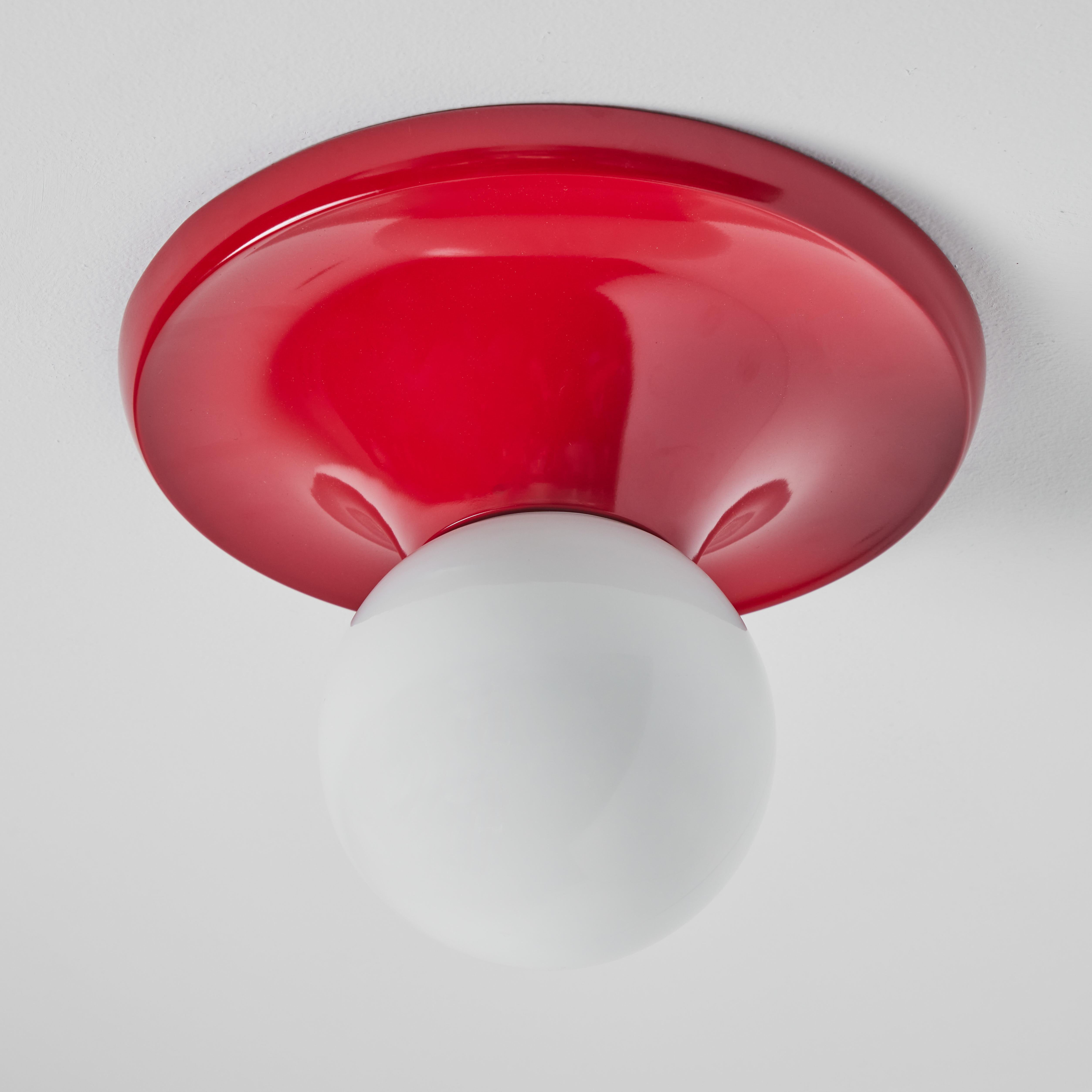1960s, Achille Castiglioni 'Light Ball' Wall or Ceiling Lamp in Red for Flos 5