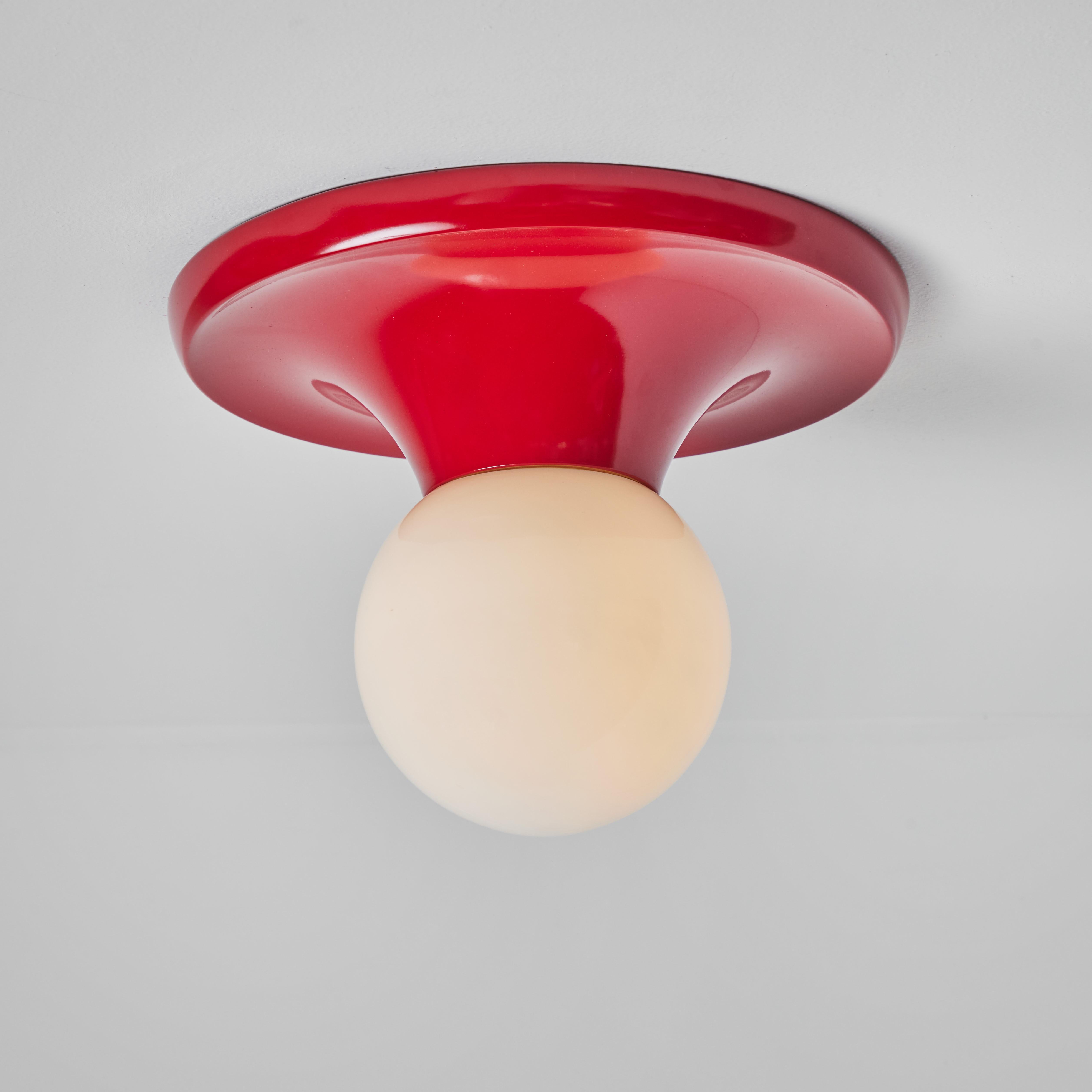 Mid-Century Modern 1960s, Achille Castiglioni 'Light Ball' Wall or Ceiling Lamp in Red for Flos