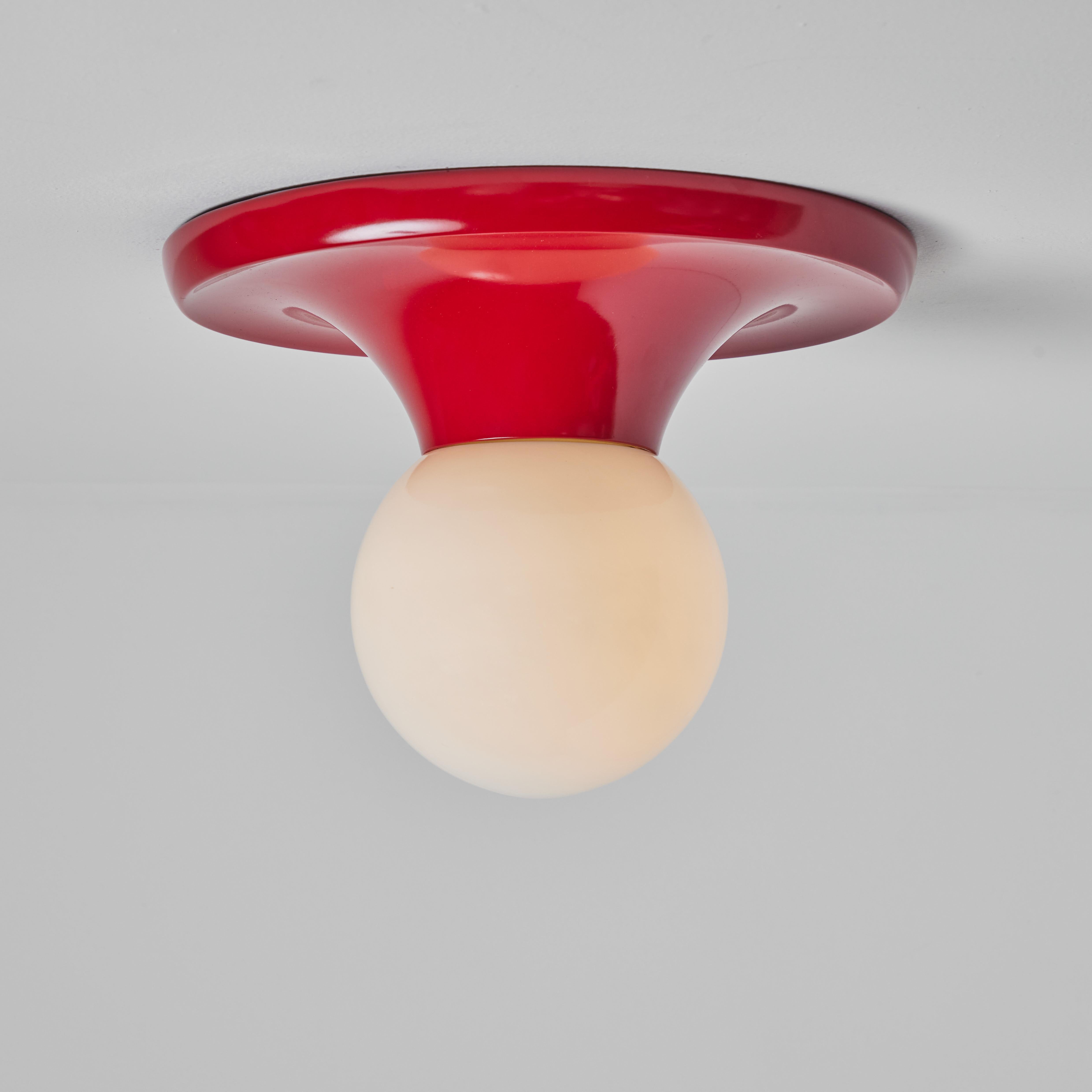 Italian 1960s, Achille Castiglioni 'Light Ball' Wall or Ceiling Lamp in Red for Flos