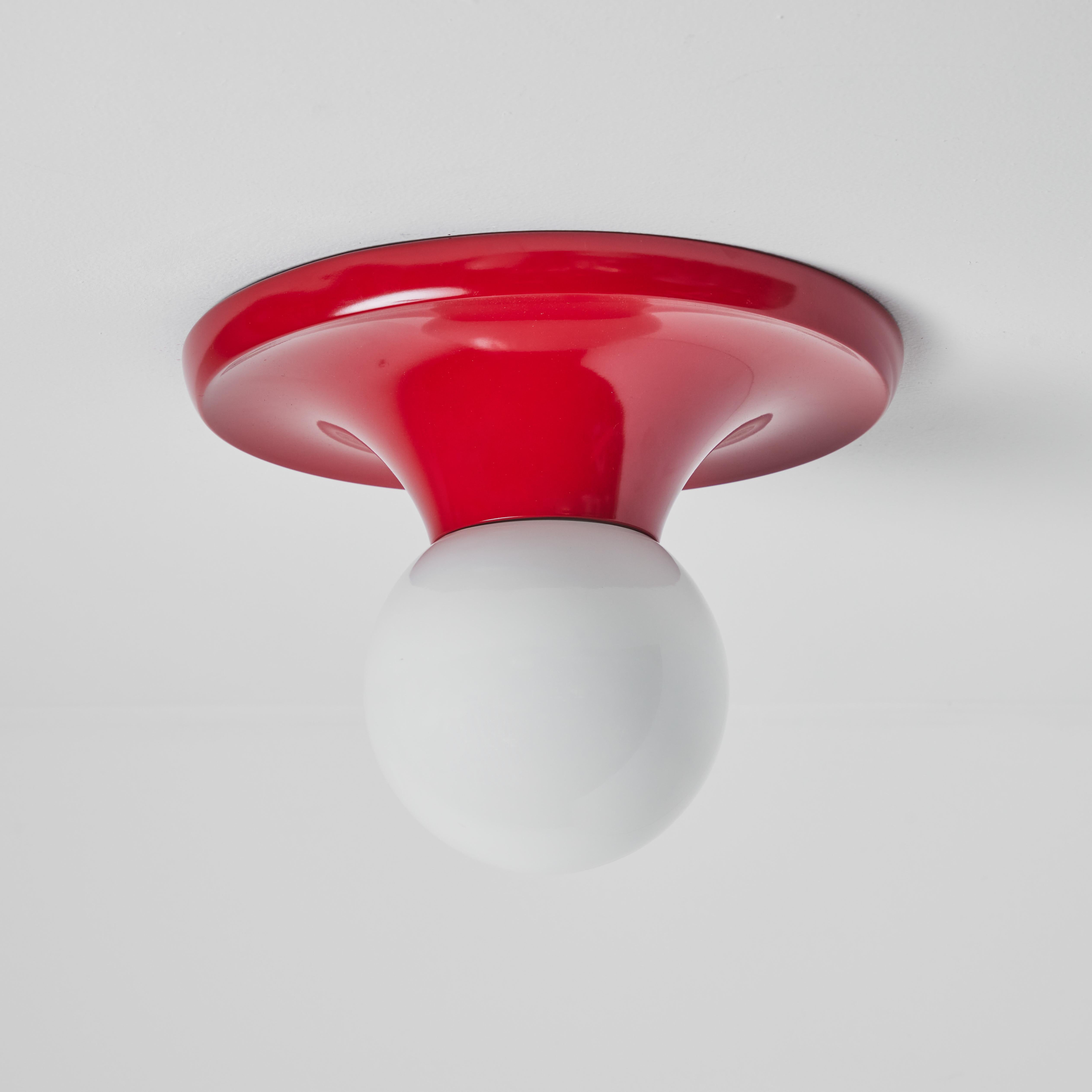1960s, Achille Castiglioni 'Light Ball' Wall or Ceiling Lamp in Red for Flos 1
