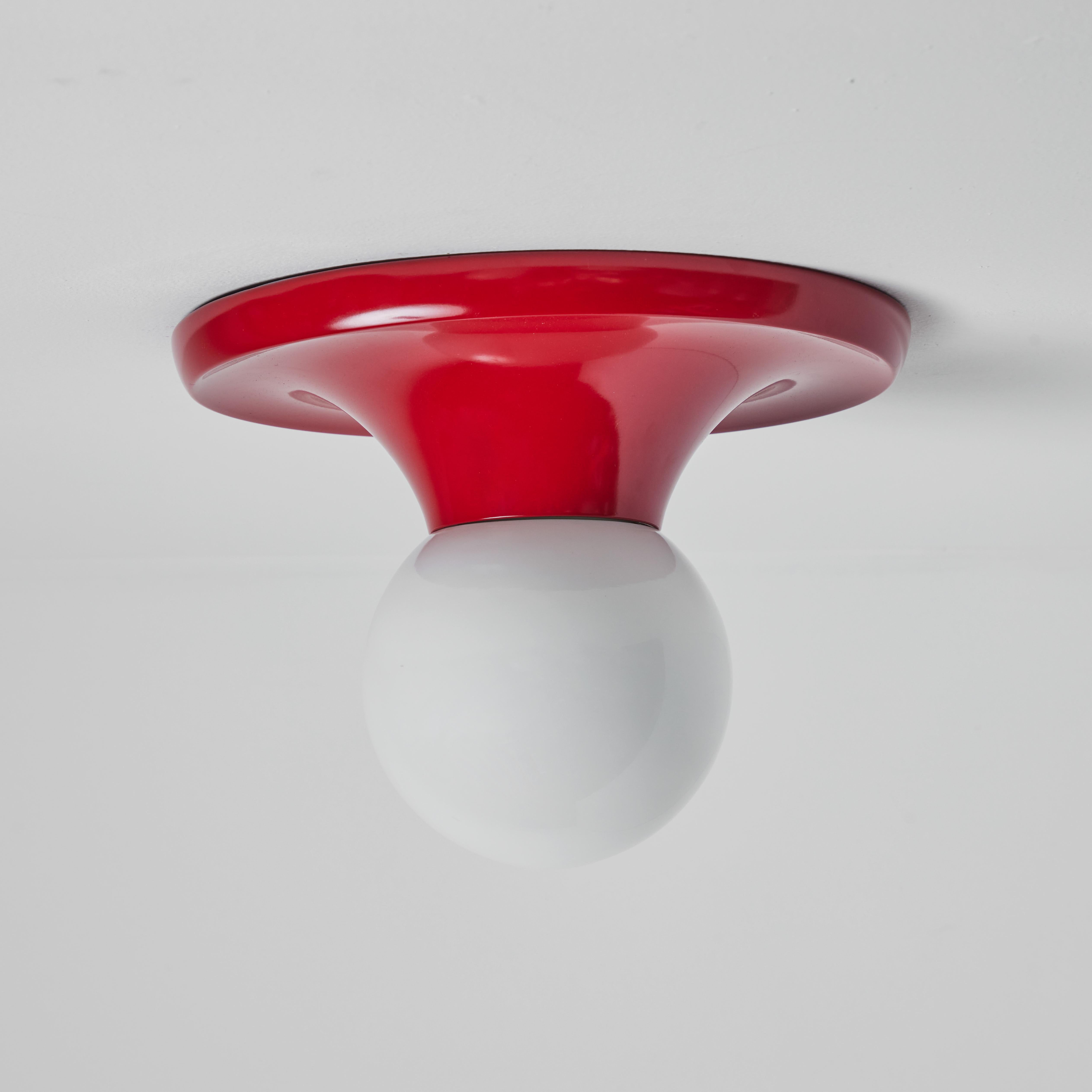 1960s, Achille Castiglioni 'Light Ball' Wall or Ceiling Lamp in Red for Flos 2