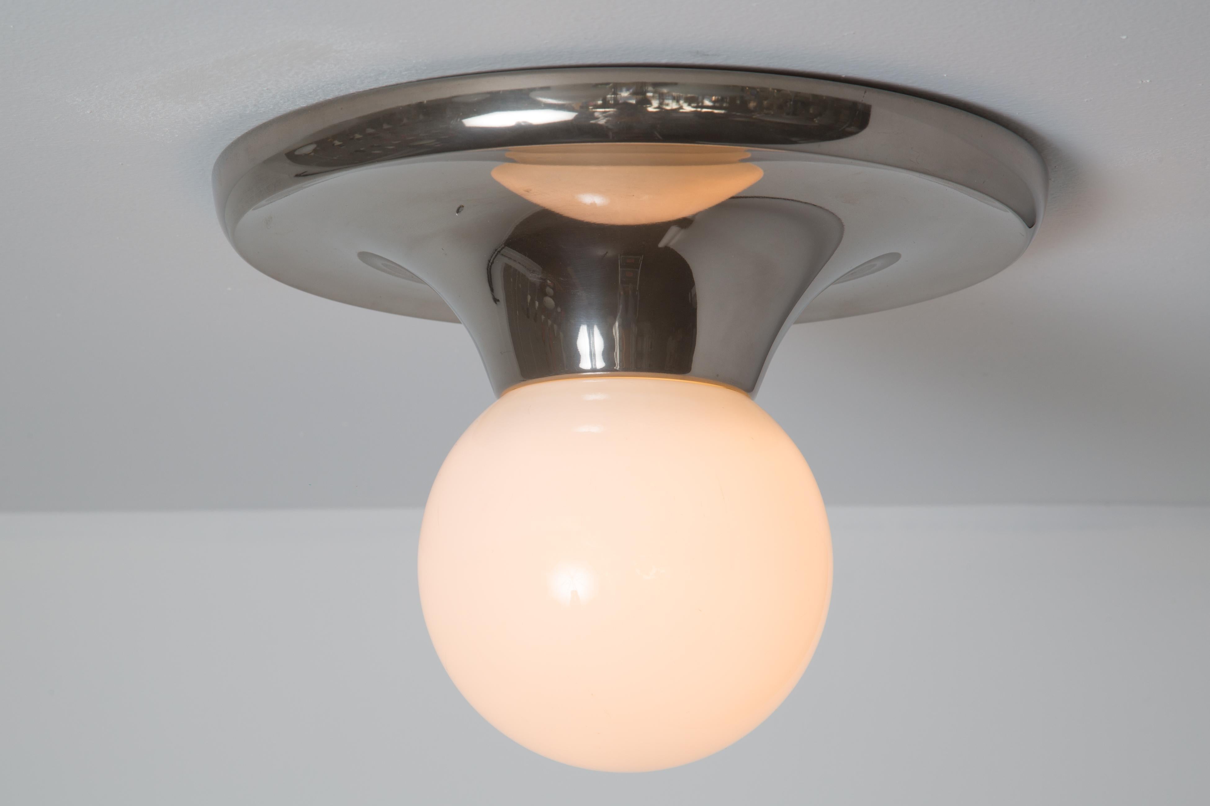 Mid-Century Modern 1960s Achille Castiglioni Nickel 'Light Ball' Wall or Ceiling Lamp for Flos