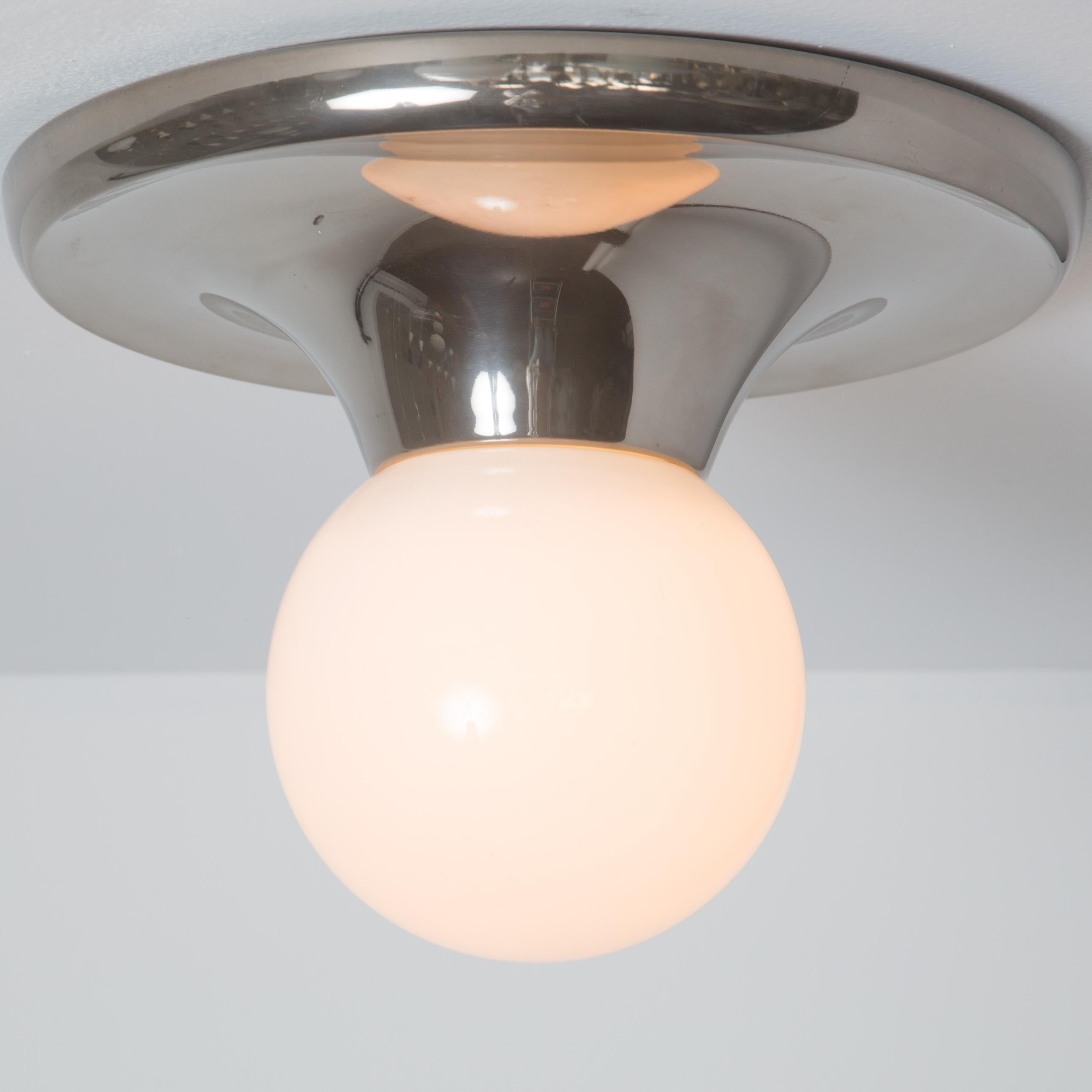 Italian 1960s Achille Castiglioni Nickel 'Light Ball' Wall or Ceiling Lamp for Flos