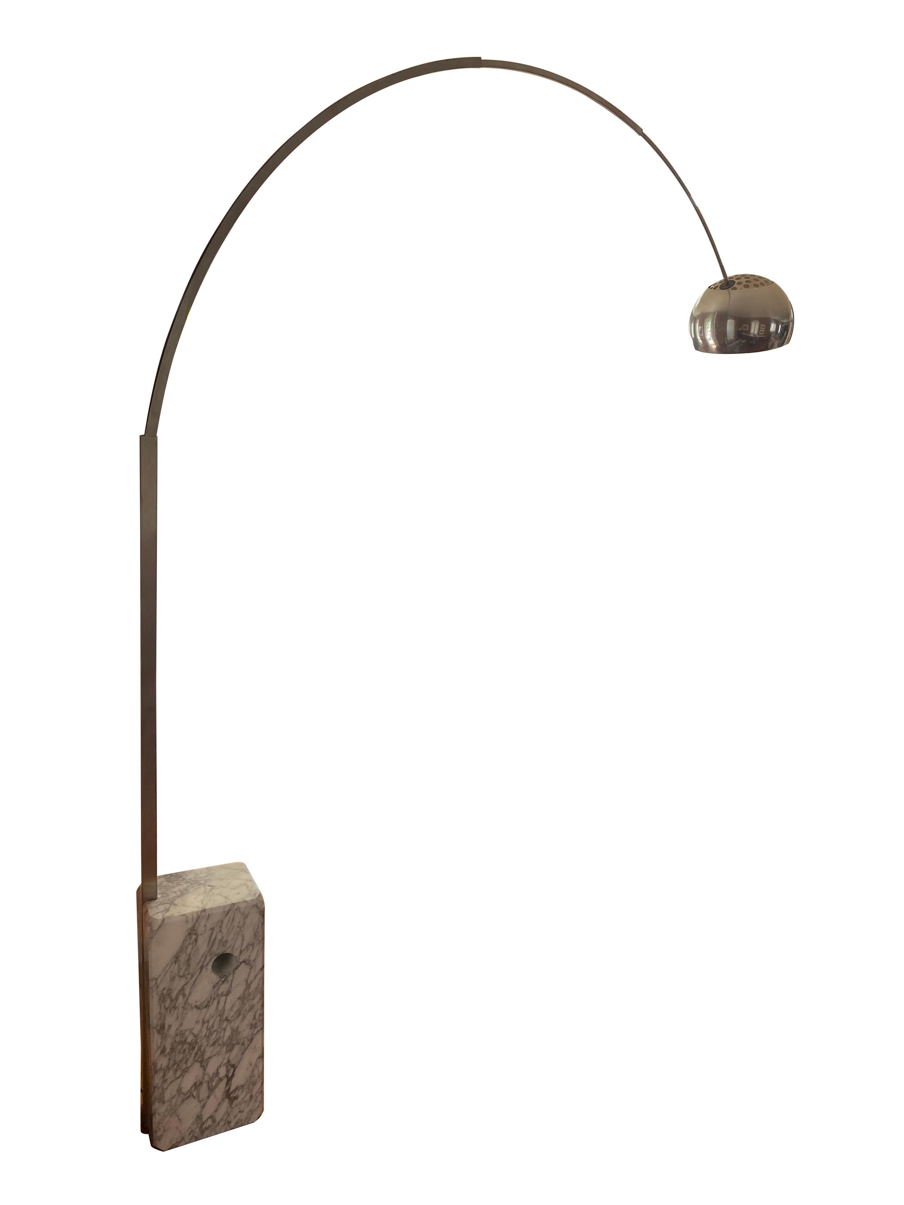 1960s Achille & Pier Giacomo Castiglioni Floor Lamp Arco' In Fair Condition For Sale In Playa Del Rey, CA