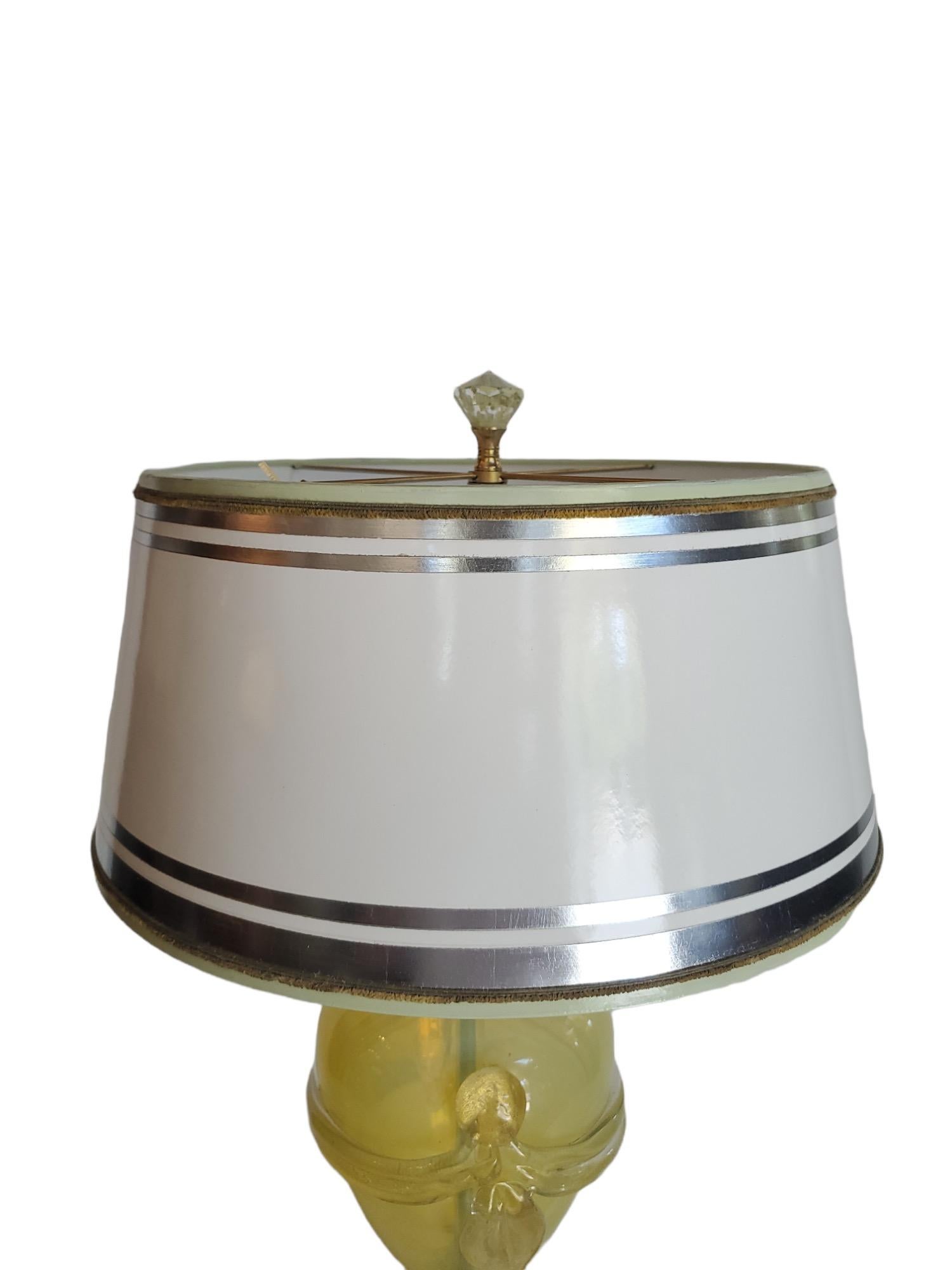 Italian 1960s, Acid Yellow Murano Lamp For Sale