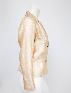 1960s Adele Simpson Gold Jacket w/ Rhinestone Buttons