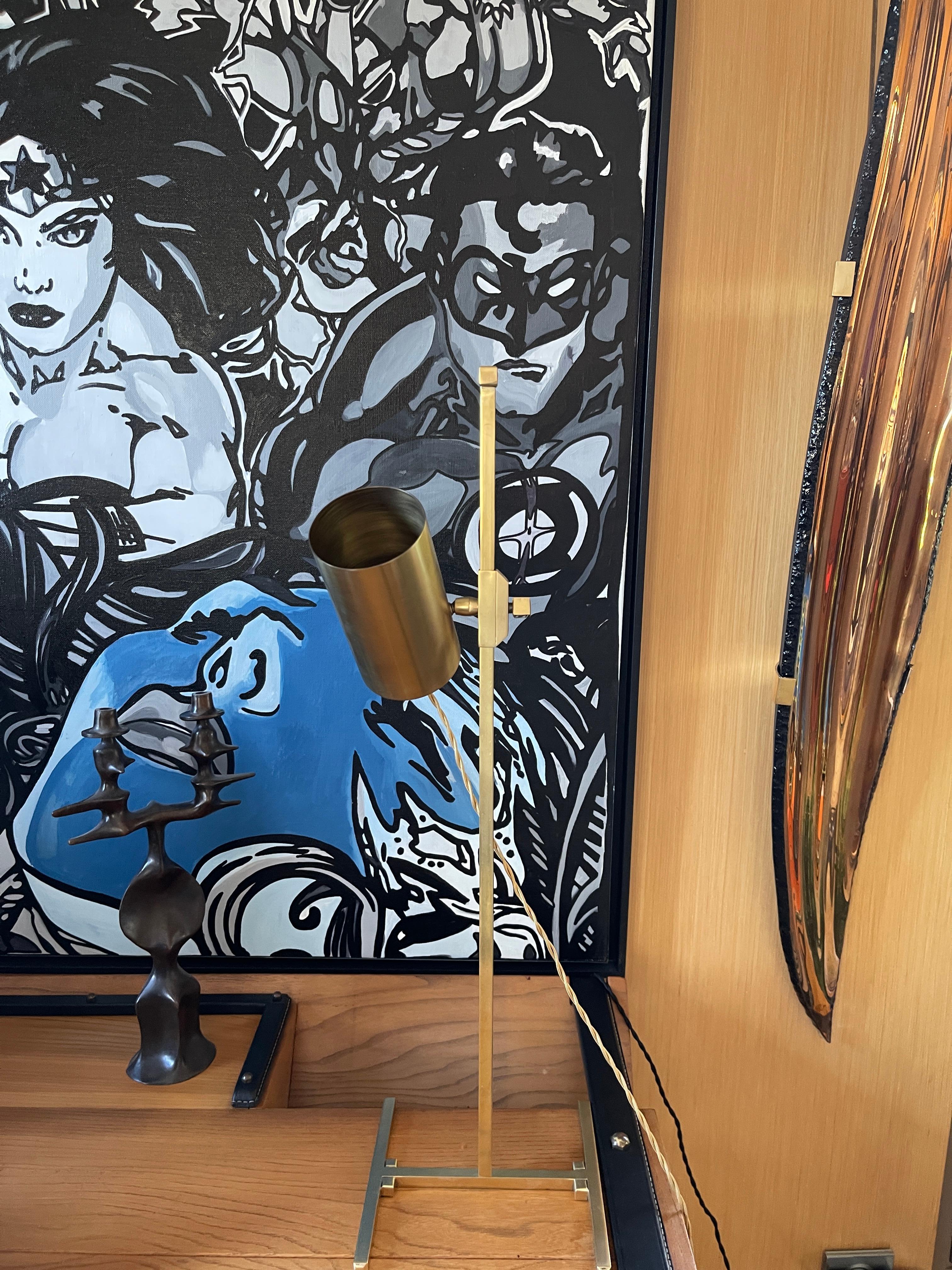 1960's adjustable brass table lamp In Good Condition For Sale In Bois-Colombes, FR