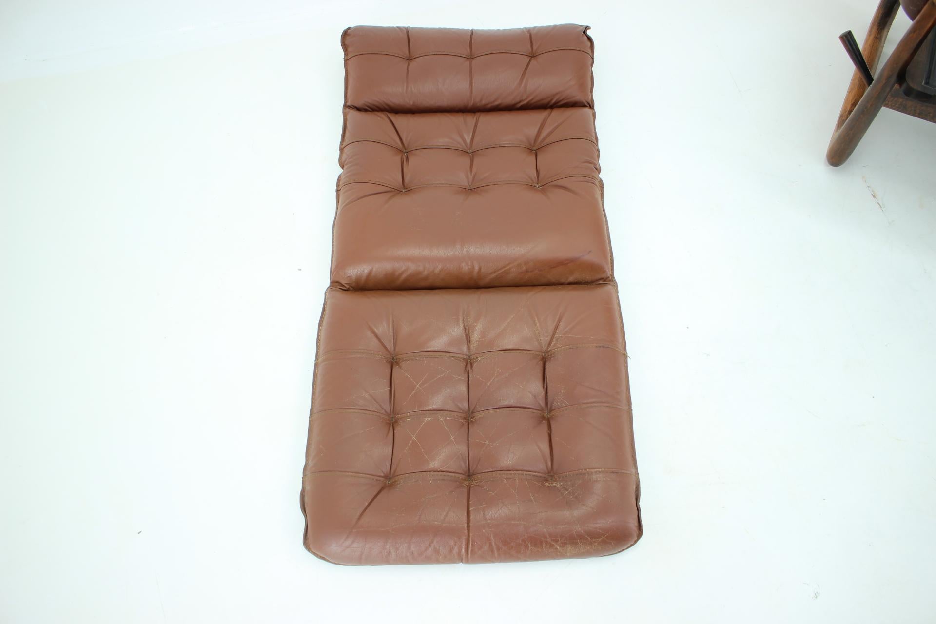 1960s Adjustable Leather Armchair by Genega Mobler, Denmark 9