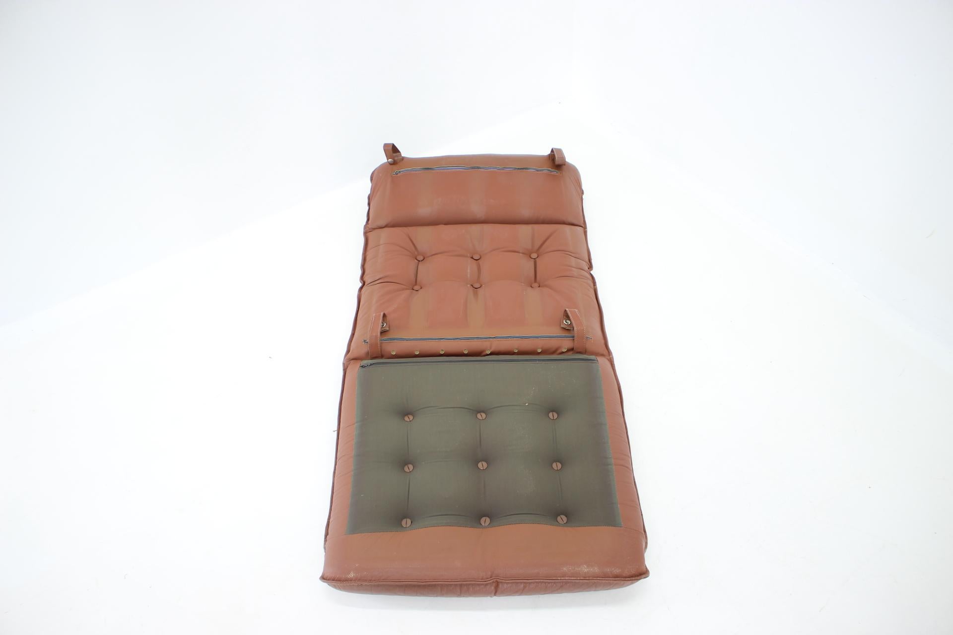 1960s Adjustable Leather Armchair by Genega Mobler, Denmark 10