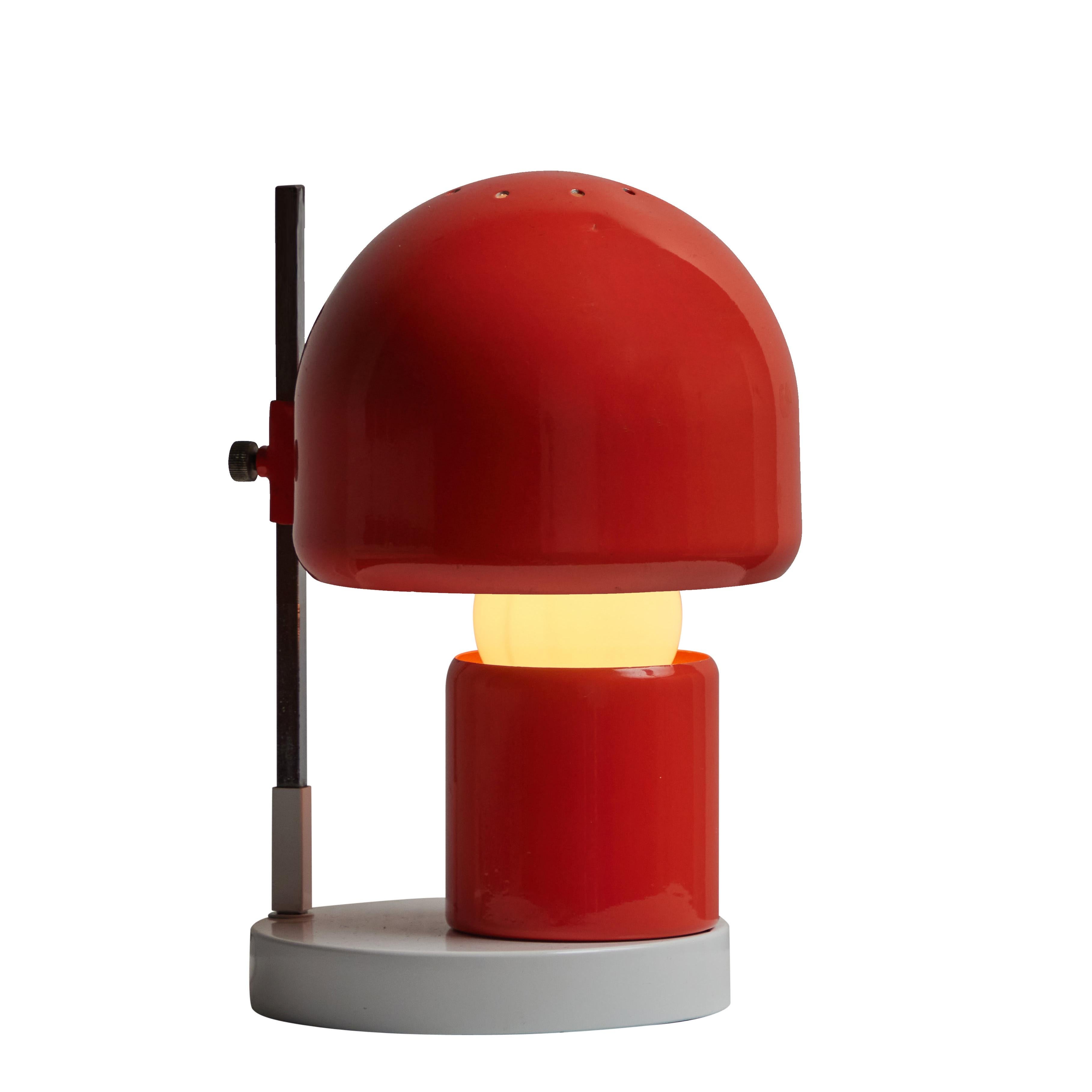 Italian 1960s Adjustable Perforated Table Lamp Attributed to Tito Agnoli for O-Luce For Sale
