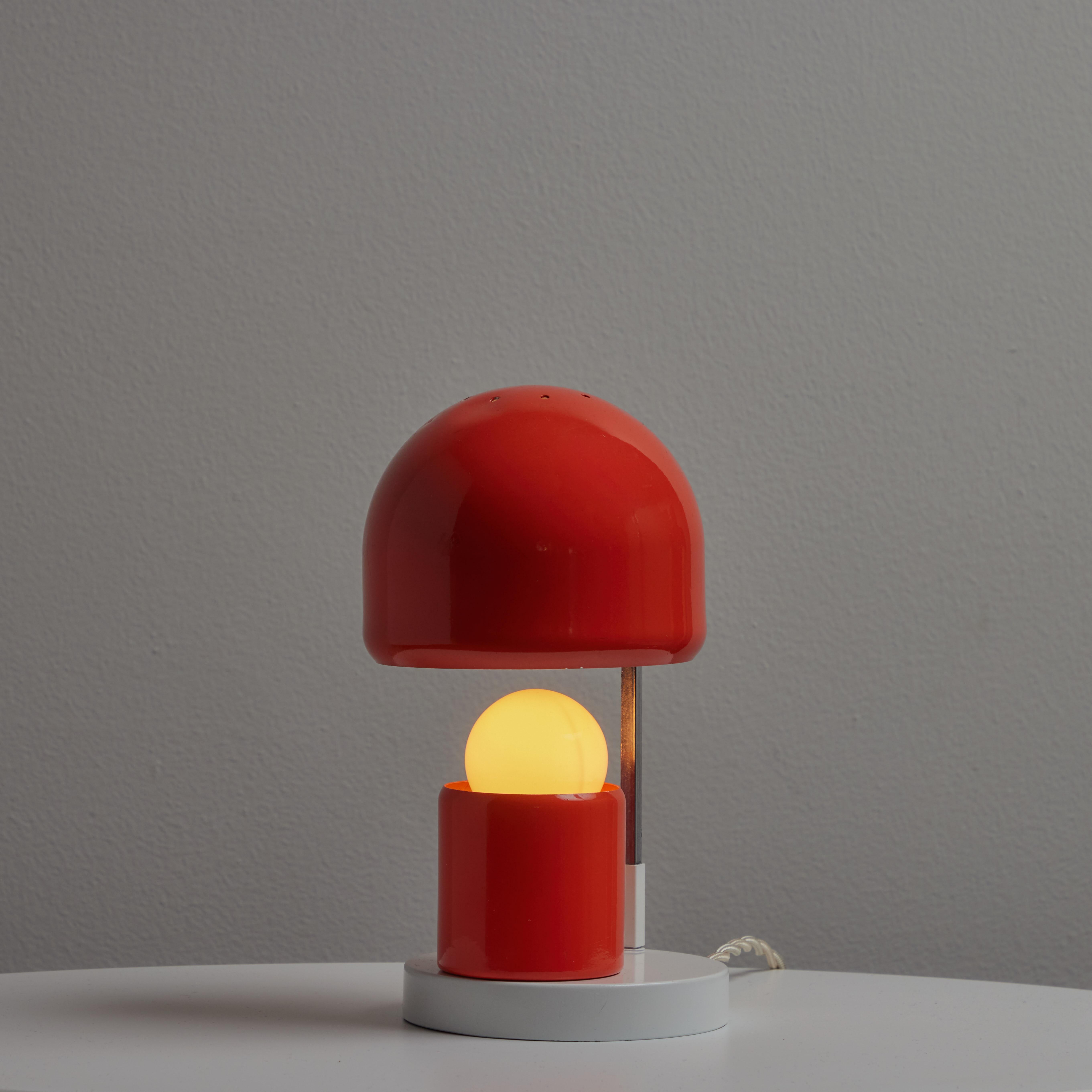 Painted 1960s Adjustable Perforated Table Lamp Attributed to Tito Agnoli for O-Luce For Sale