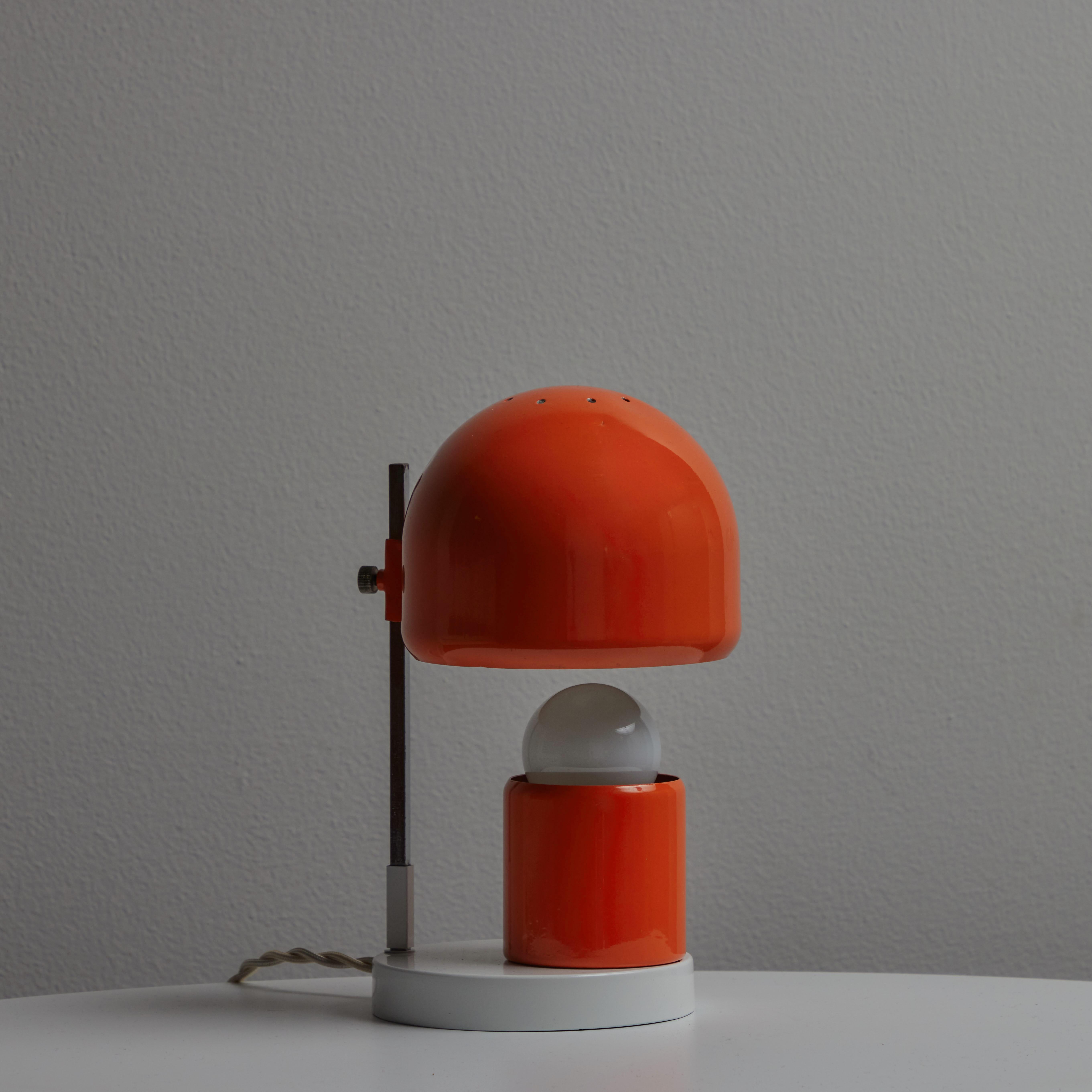 Mid-20th Century 1960s Adjustable Perforated Table Lamp Attributed to Tito Agnoli for O-Luce For Sale