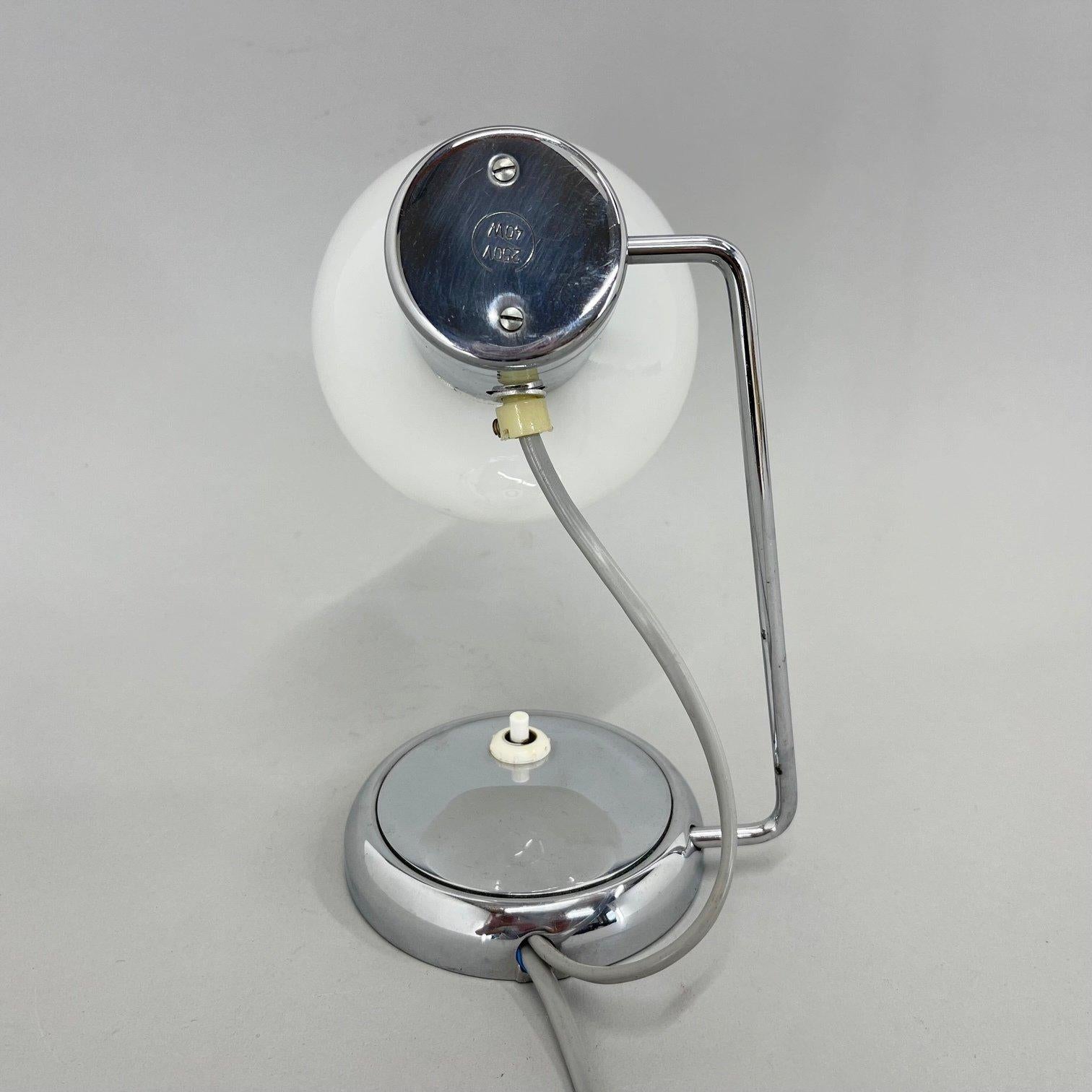Milk Glass 1960's Adjustable Table Lamp by Drupol, Czechoslovakia