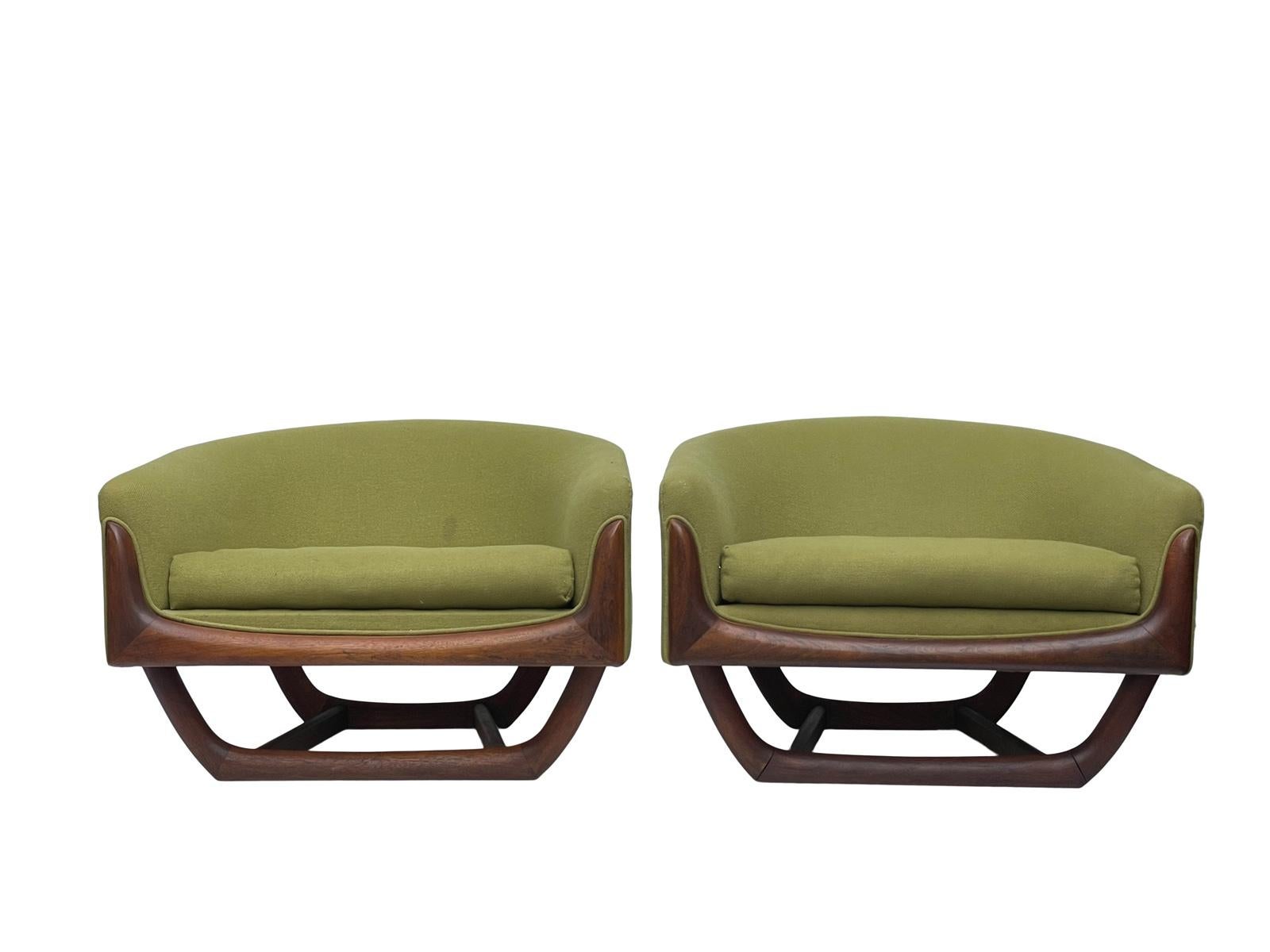 Milieu du XXe siècle Paire de fauteuils de salon Adrian Pearsall Craft Associates 2832-C des années 1960 en vente