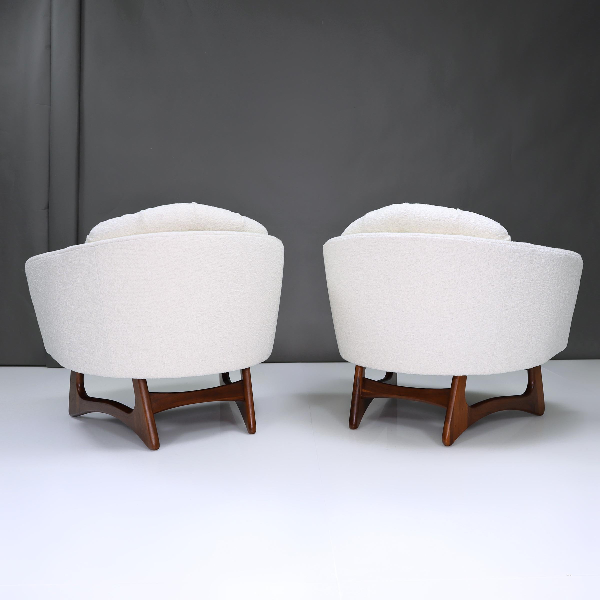 Mid-Century Modern 1960s Adrian Pearsall for Craft Associates Barrel Chairs - A Pair For Sale