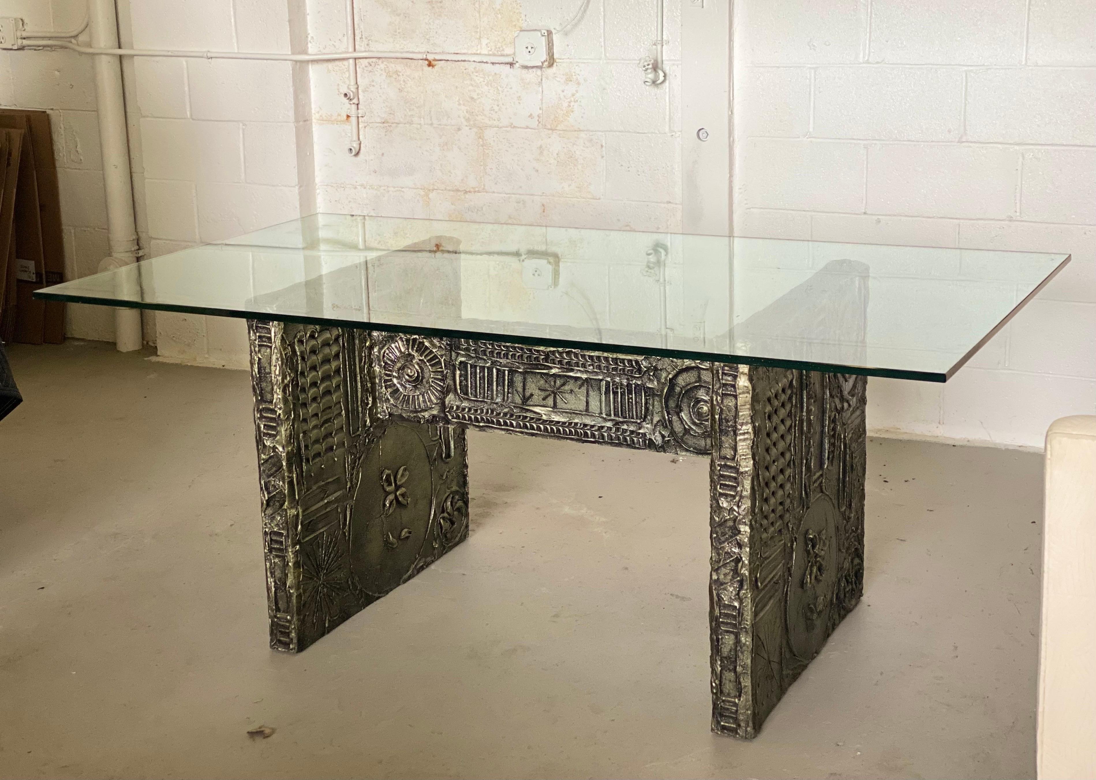 We are very pleased to offer a stunning table by American architect and furniture designer Adrian Pearsall, circa the 1960s. Inspired by Paul Evans creation of metal-sculpted furniture, Pearsall designed a Brutalist collection for Craft Associates.