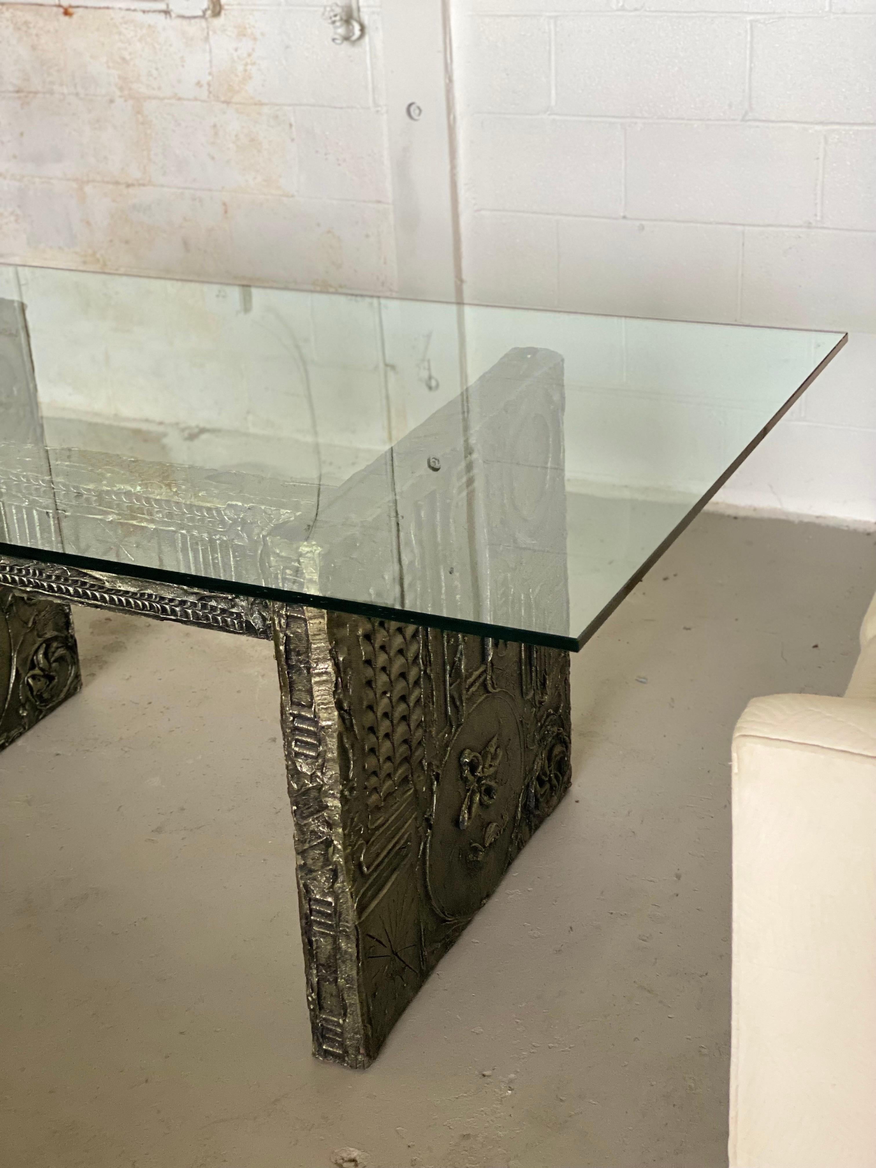 1960s Adrian Pearsall for Craft Associates Brutalist Glass Dining Table For Sale 2