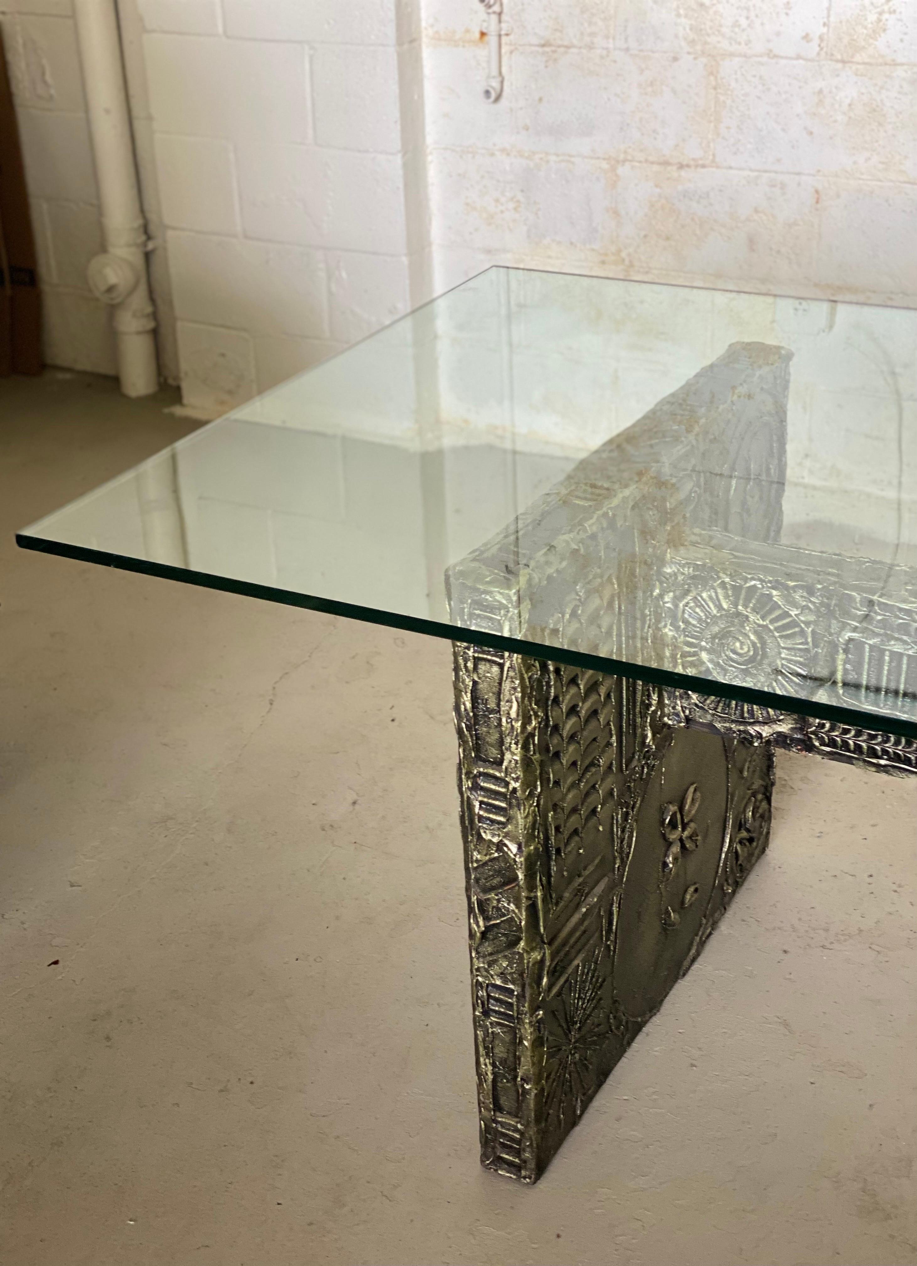 1960s Adrian Pearsall for Craft Associates Brutalist Glass Dining Table For Sale 4