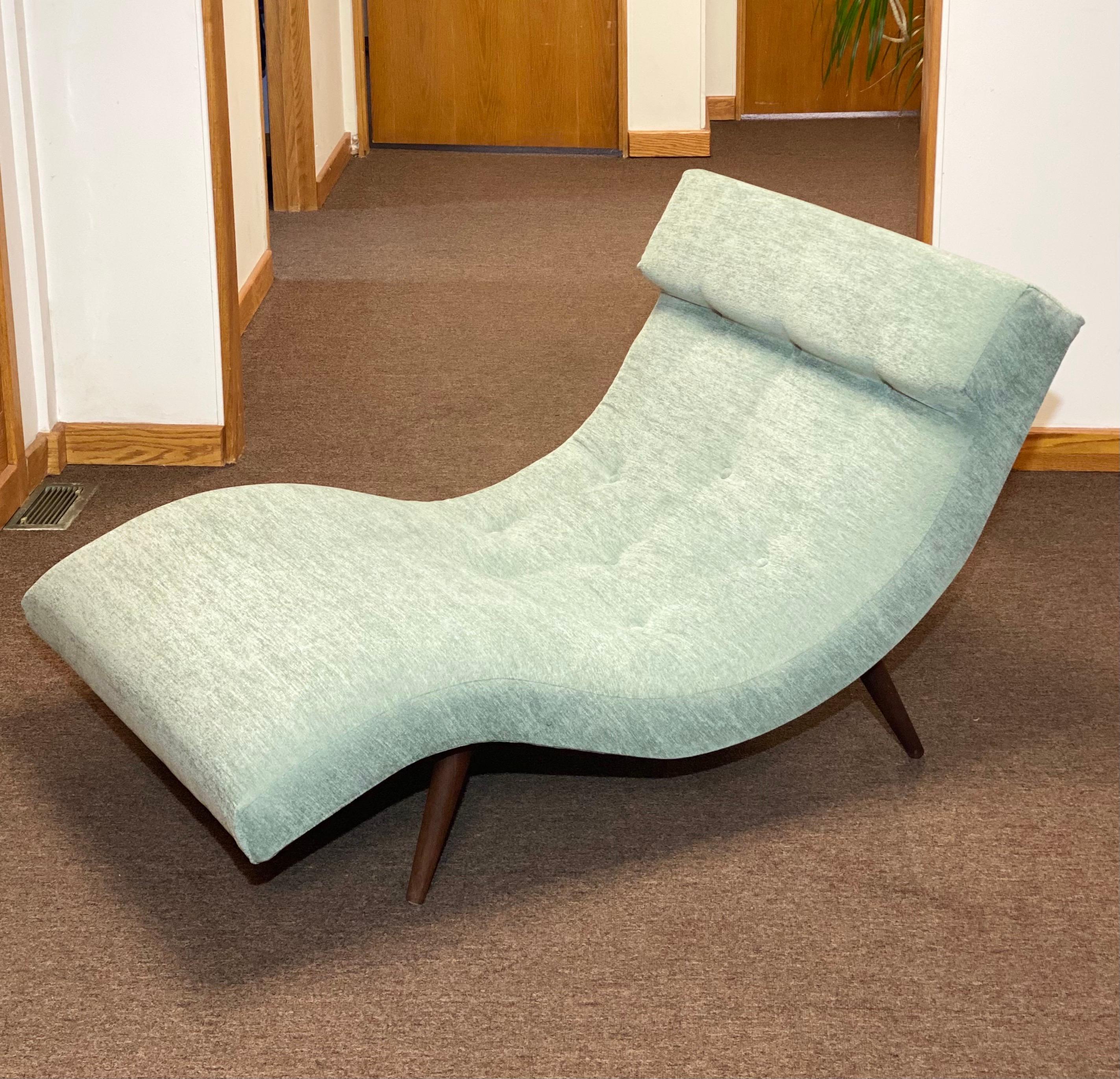 Mid-Century Modern 1960s Adrian Pearsall for Craft Associates Scoop Wave Sage Chaise