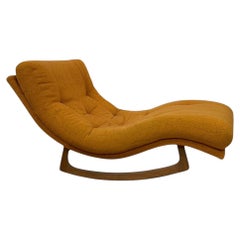 1960s Adrian Pearsall for Craft Associates Wave Rocking Chaise Lounge in Walnut