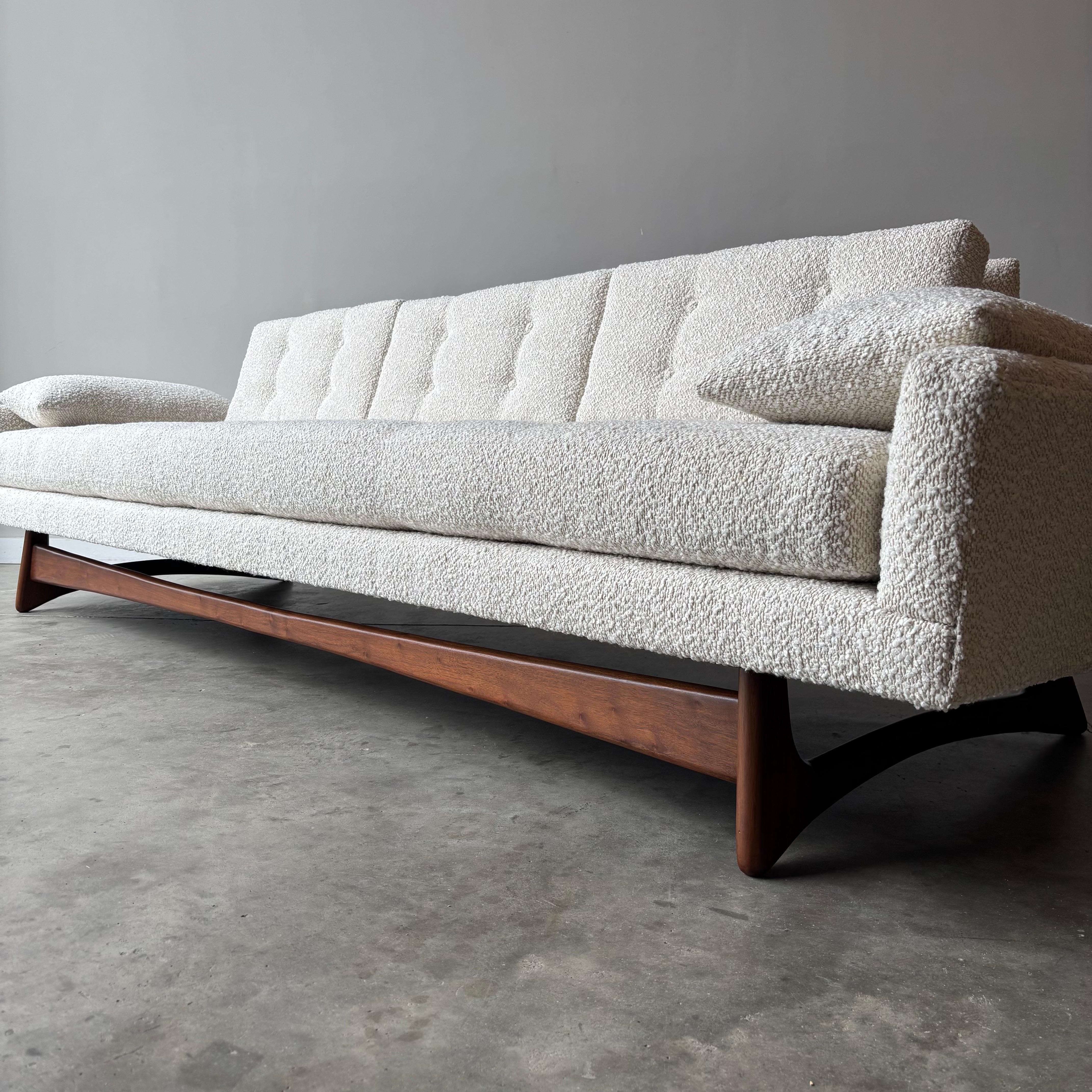 20th Century 1960s Adrian Pearsall Gondola Sofa, Newly Upholstered Kravet Performance Fabric For Sale