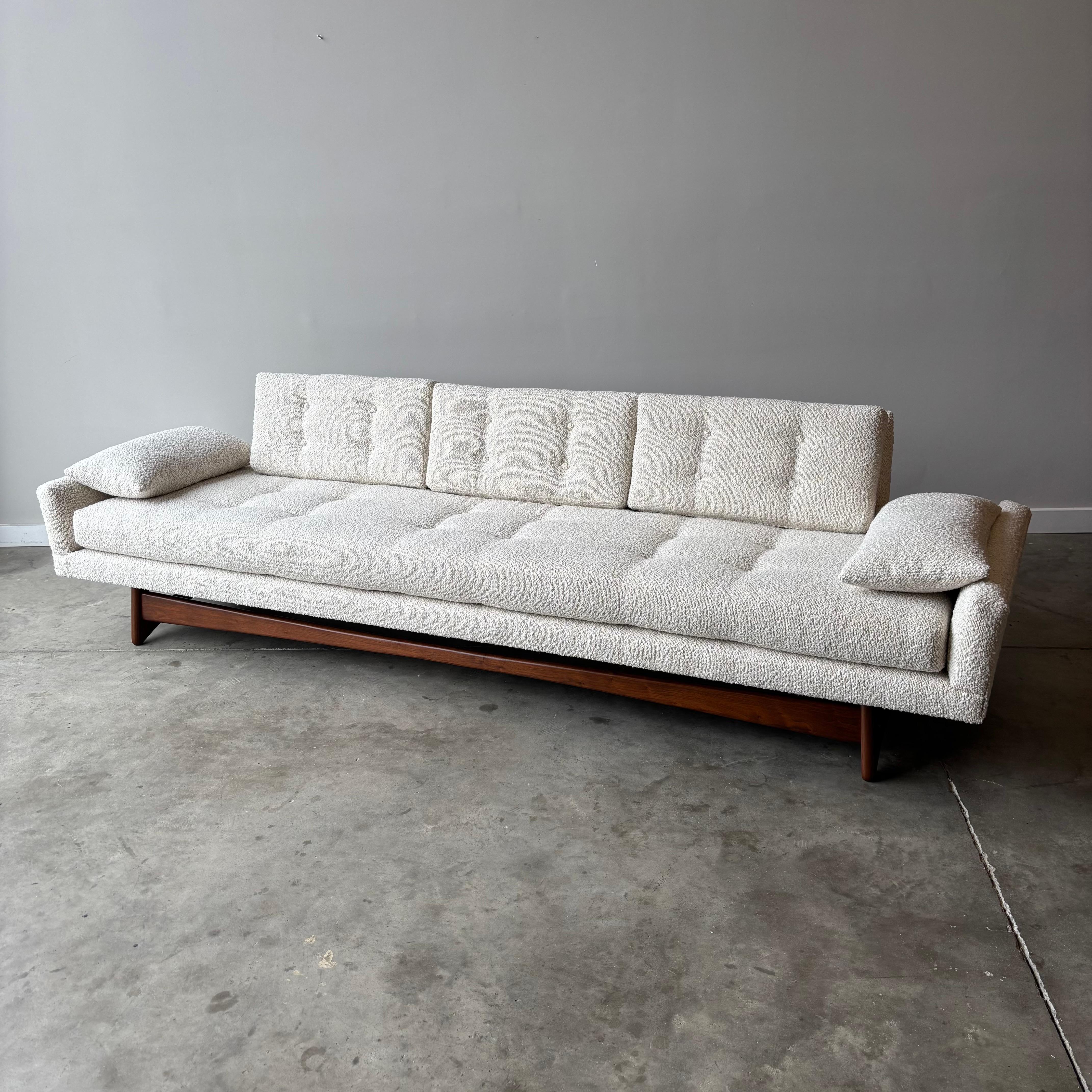 Upholstery 1960s Adrian Pearsall Gondola Sofa, Newly Upholstered Kravet Performance Fabric For Sale