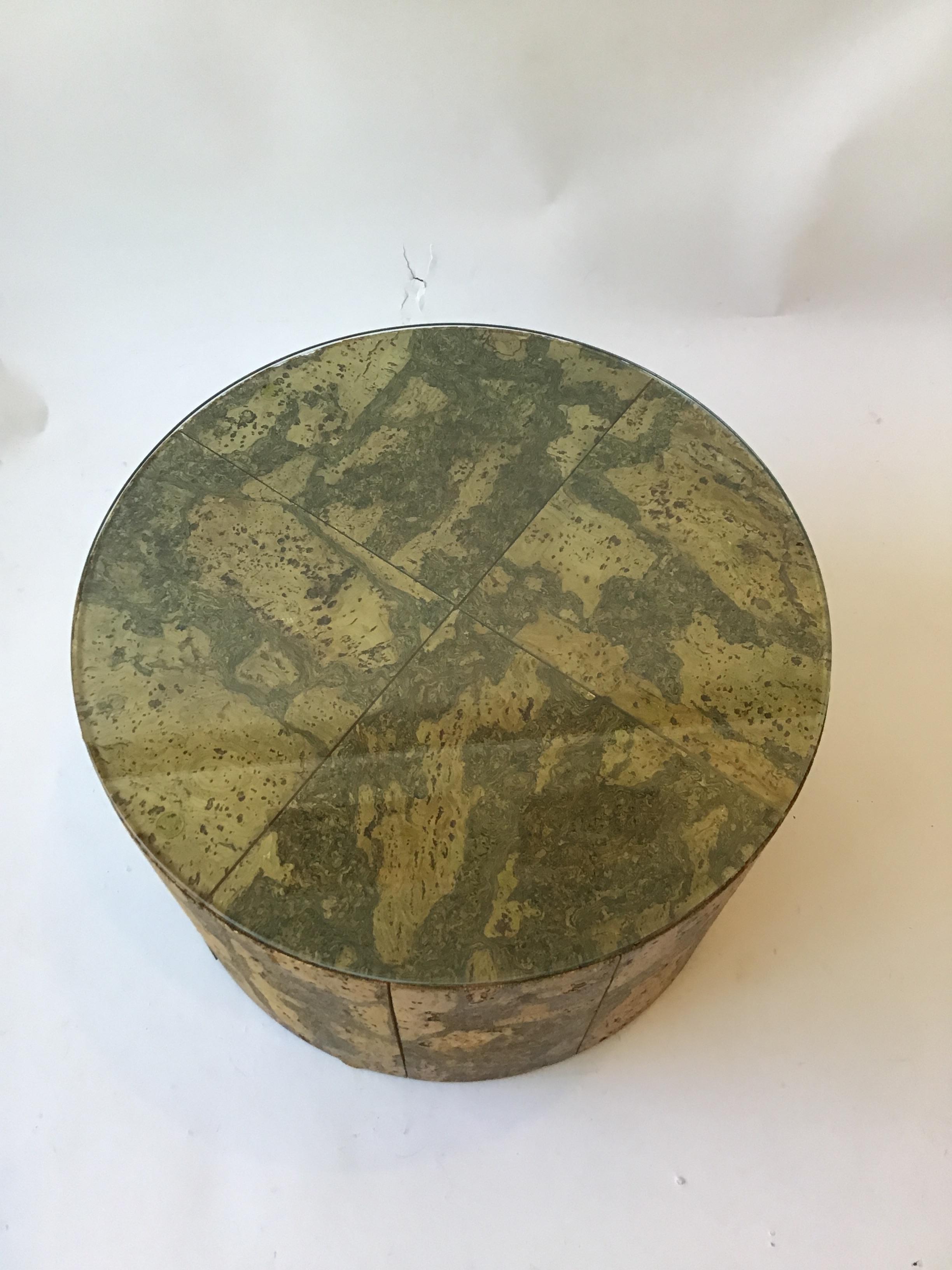 1960s Adrian Pearsall Round Cork Side Table In Good Condition In Tarrytown, NY