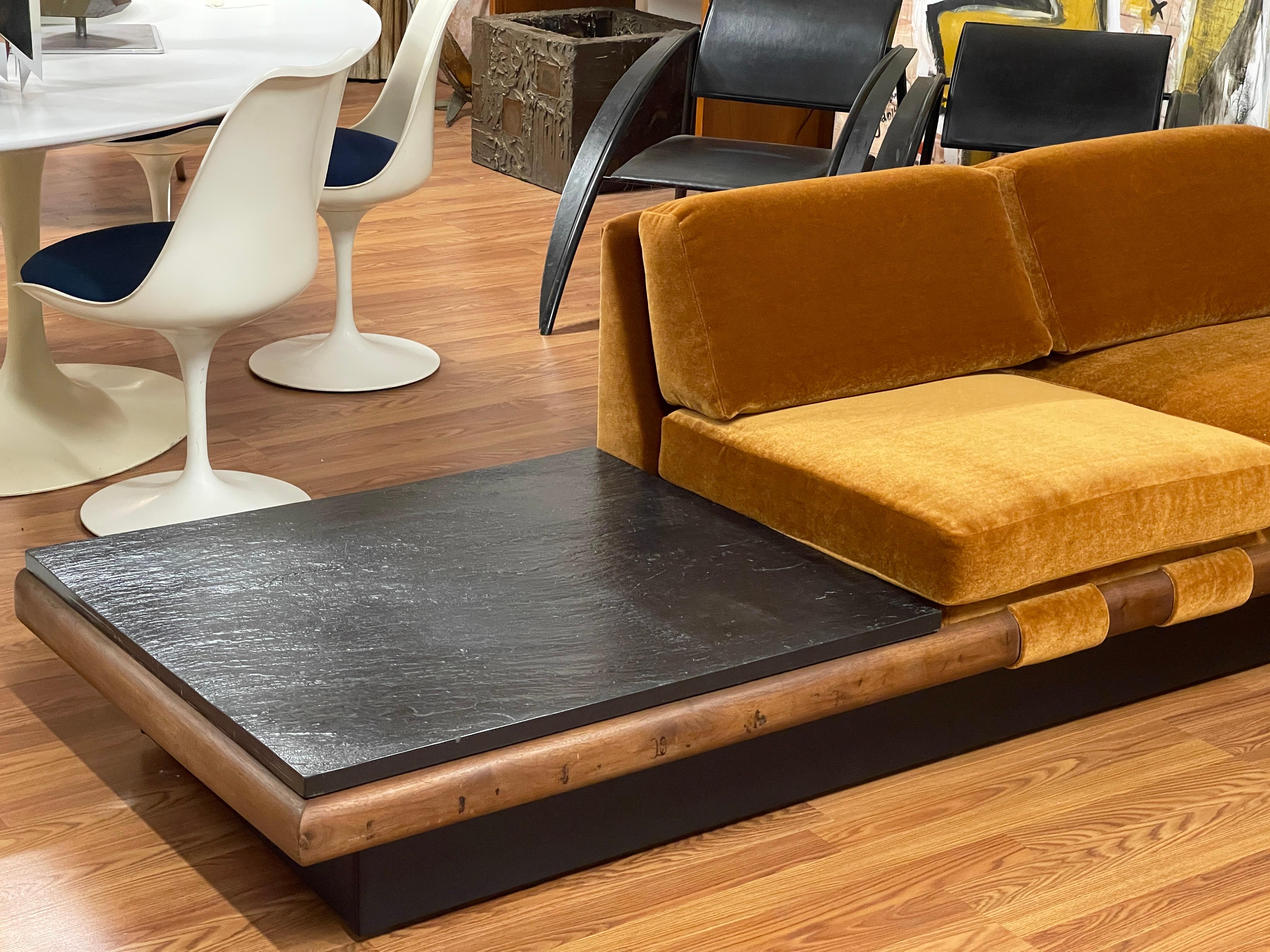 1960's, Adrian Pearsall Sectional in Cognac Wool Mohair 7