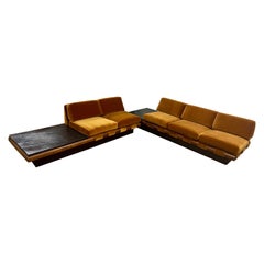 1960's, Adrian Pearsall Sectional in Cognac Wool Mohair