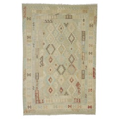 Vintage 1960's Afghani Kilim Rug, Organic Modern Meets Contemporary Santa Fe Elegance