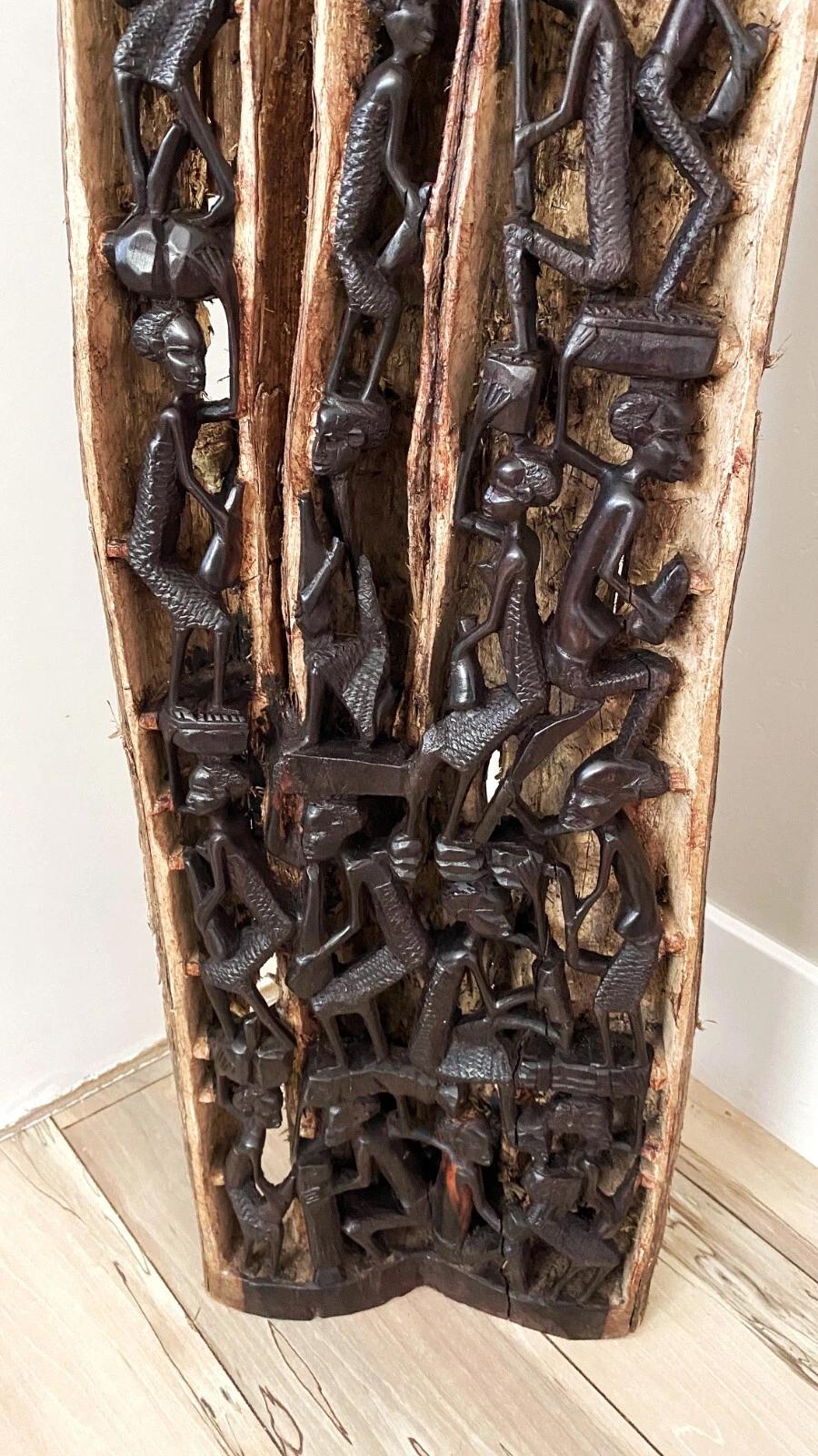 1960's African Makonde Ebony Tree of Life Art Sculpture XL for Wall Art Display en venta 1